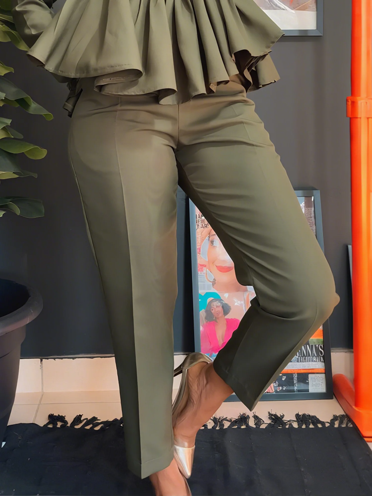 Casual Plain Straight Pants