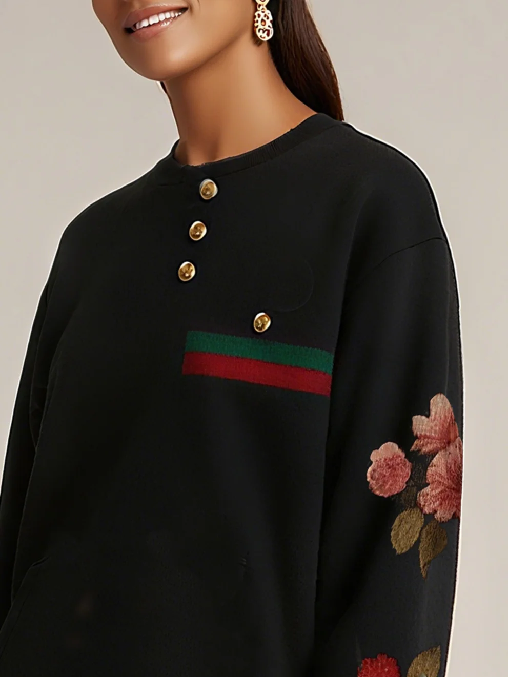 Urban Floral Split Joint Sweatshirt