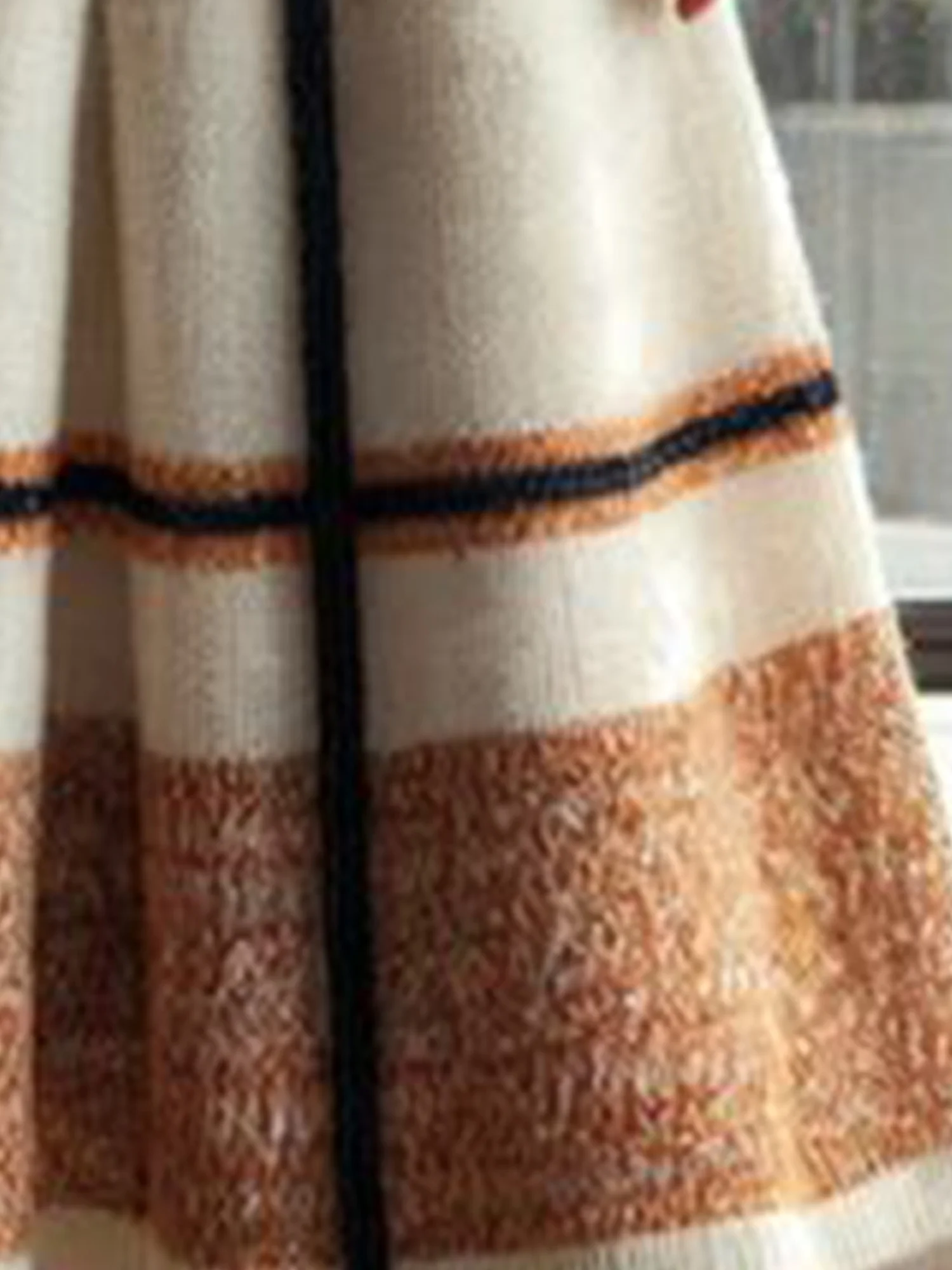 Casual Plaid Sweater Midi Skirt