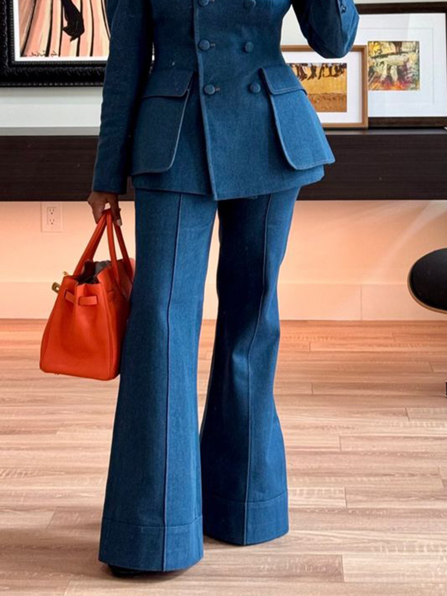 Urban Denim Plain Buttoned Jeans