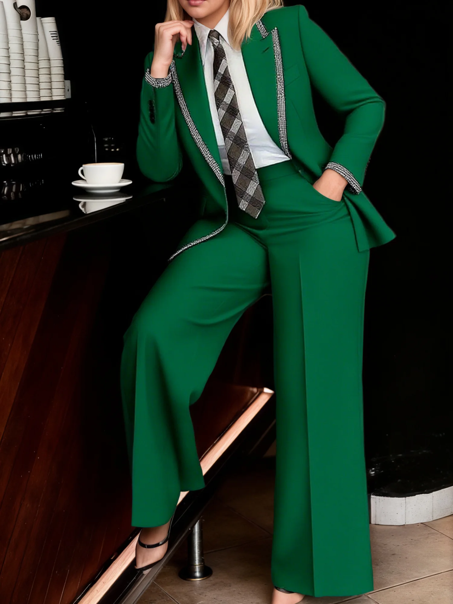 Urban Plain Lapel Collar Blazer