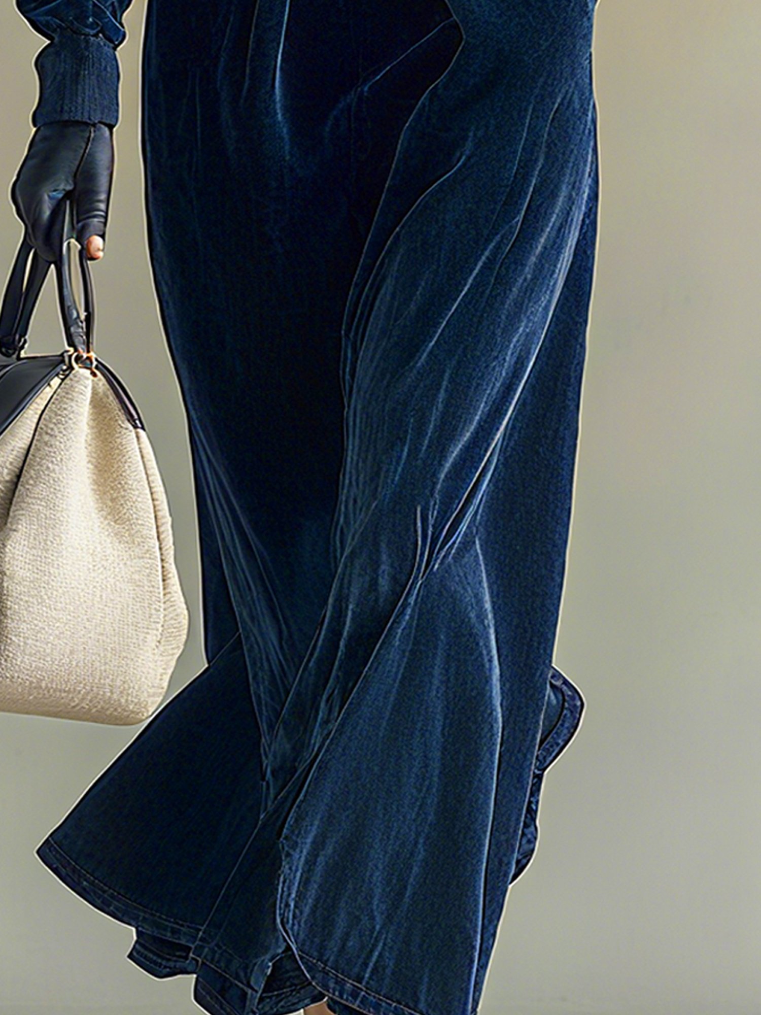 Casual Plain Velvet Hoodie Midi Dress