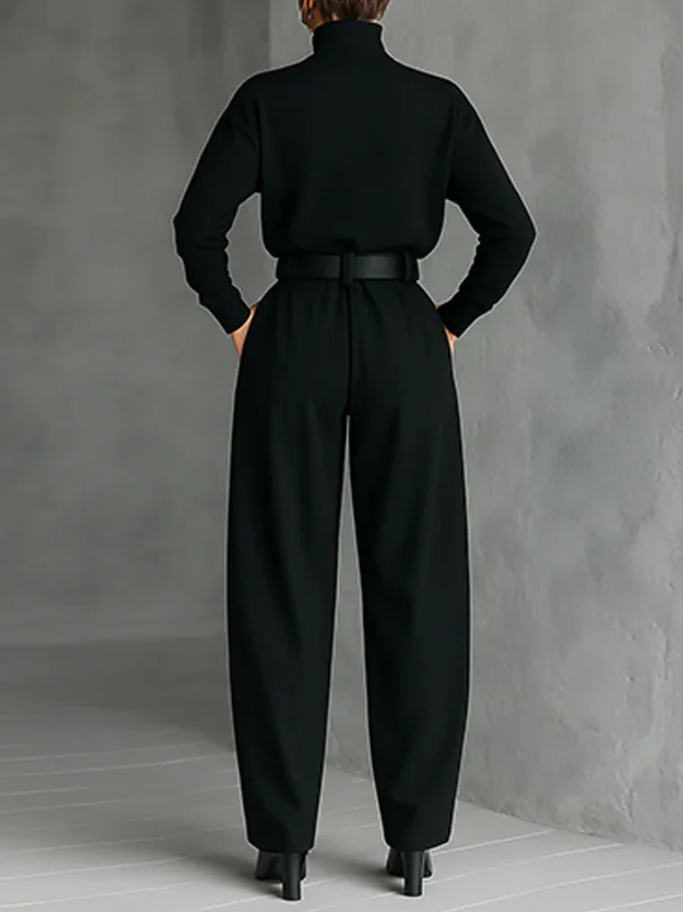 Urban Plain Fashion Pants No Belt