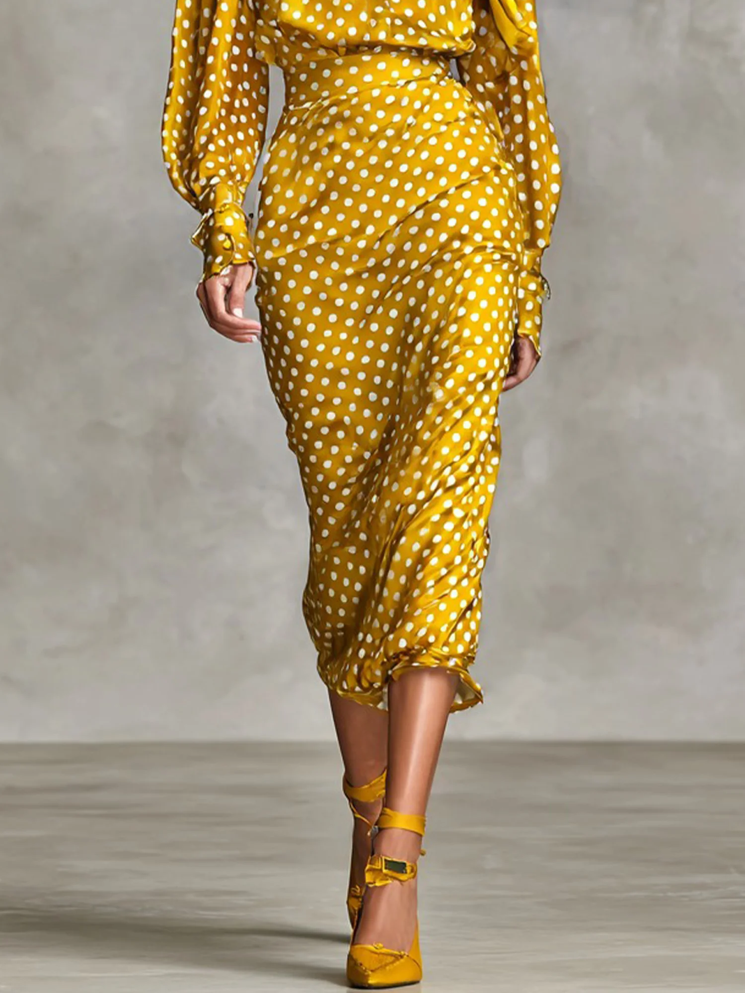 Urban Polka Dots Midi Skirt