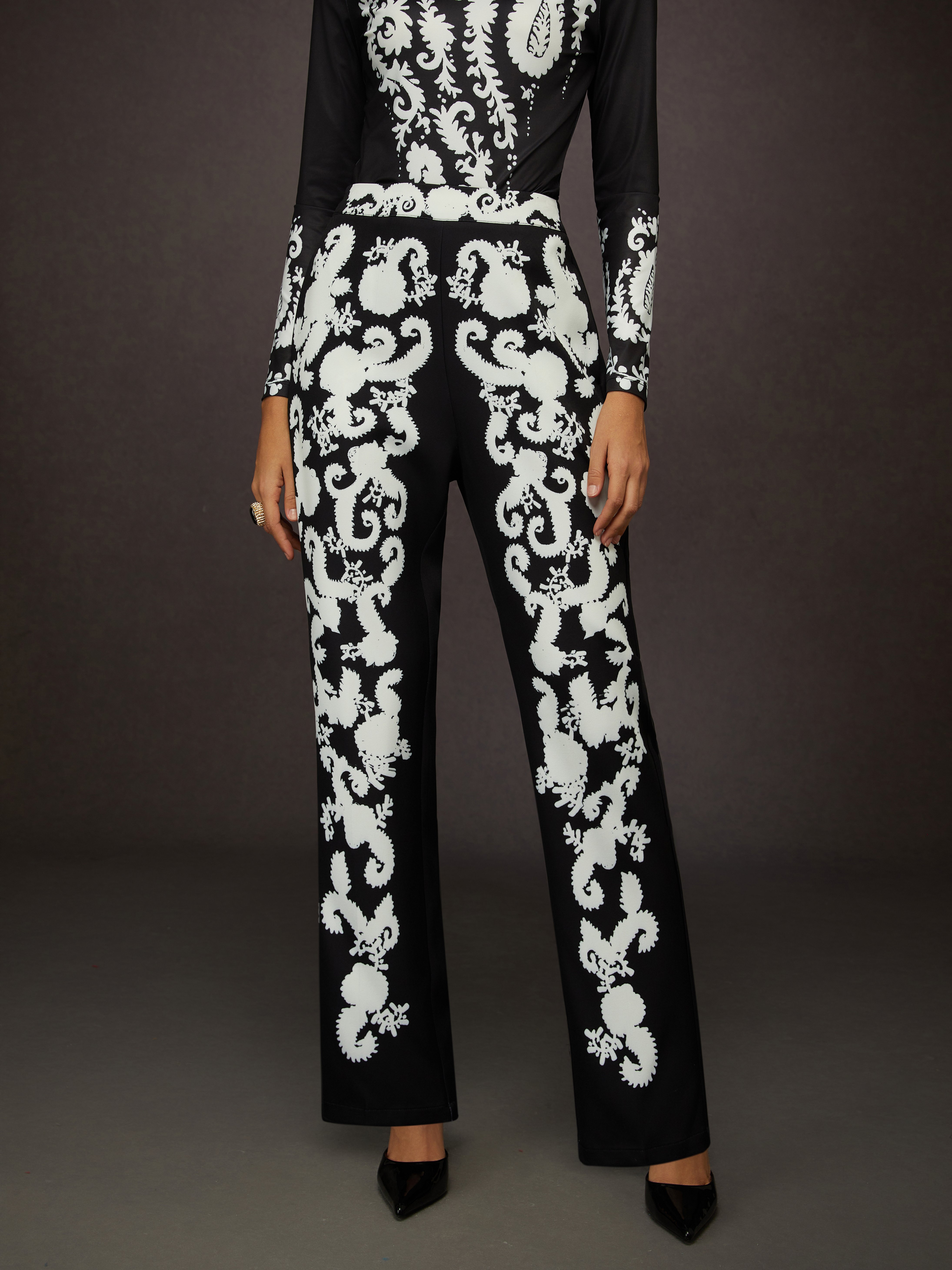 Urban Random Print Printing Straight Pants