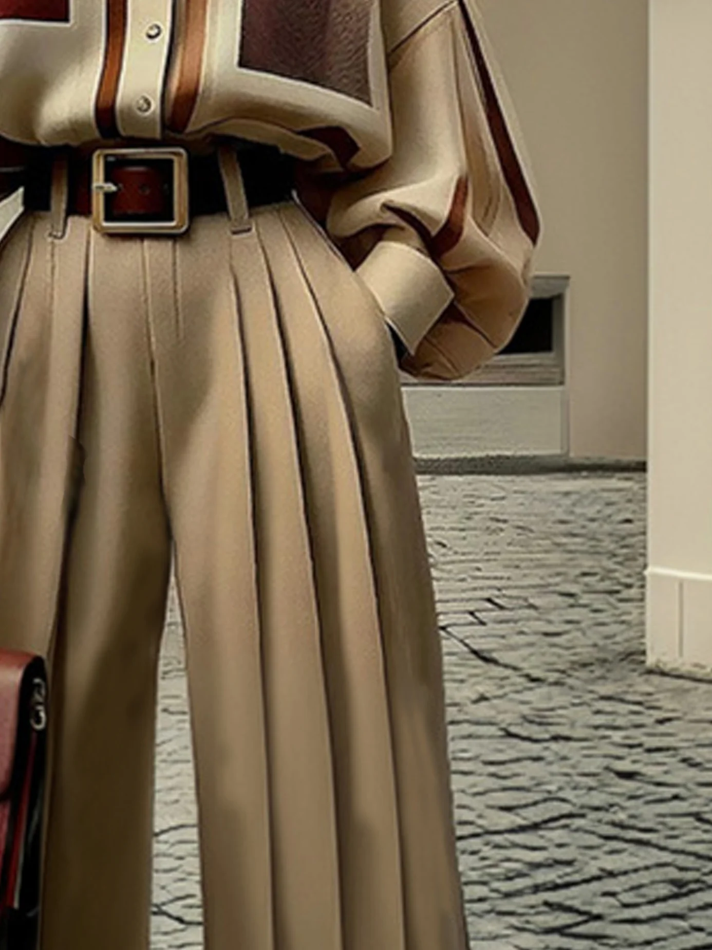 Plus Size Urban Plain Straight Pants