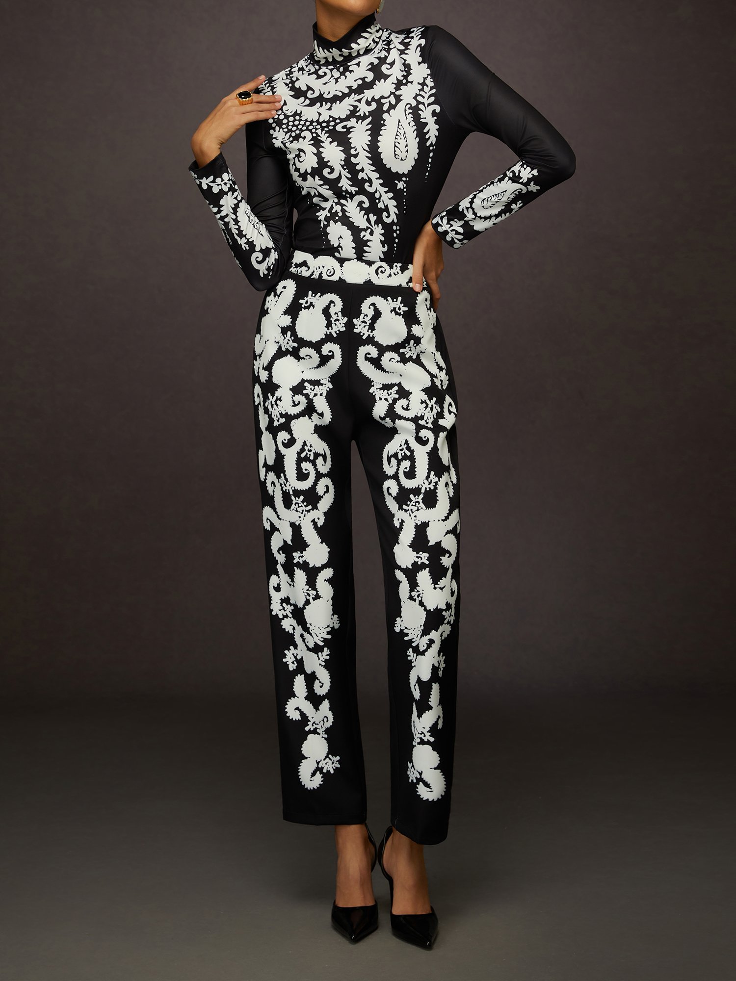 Urban Random Print Printing Straight Pants