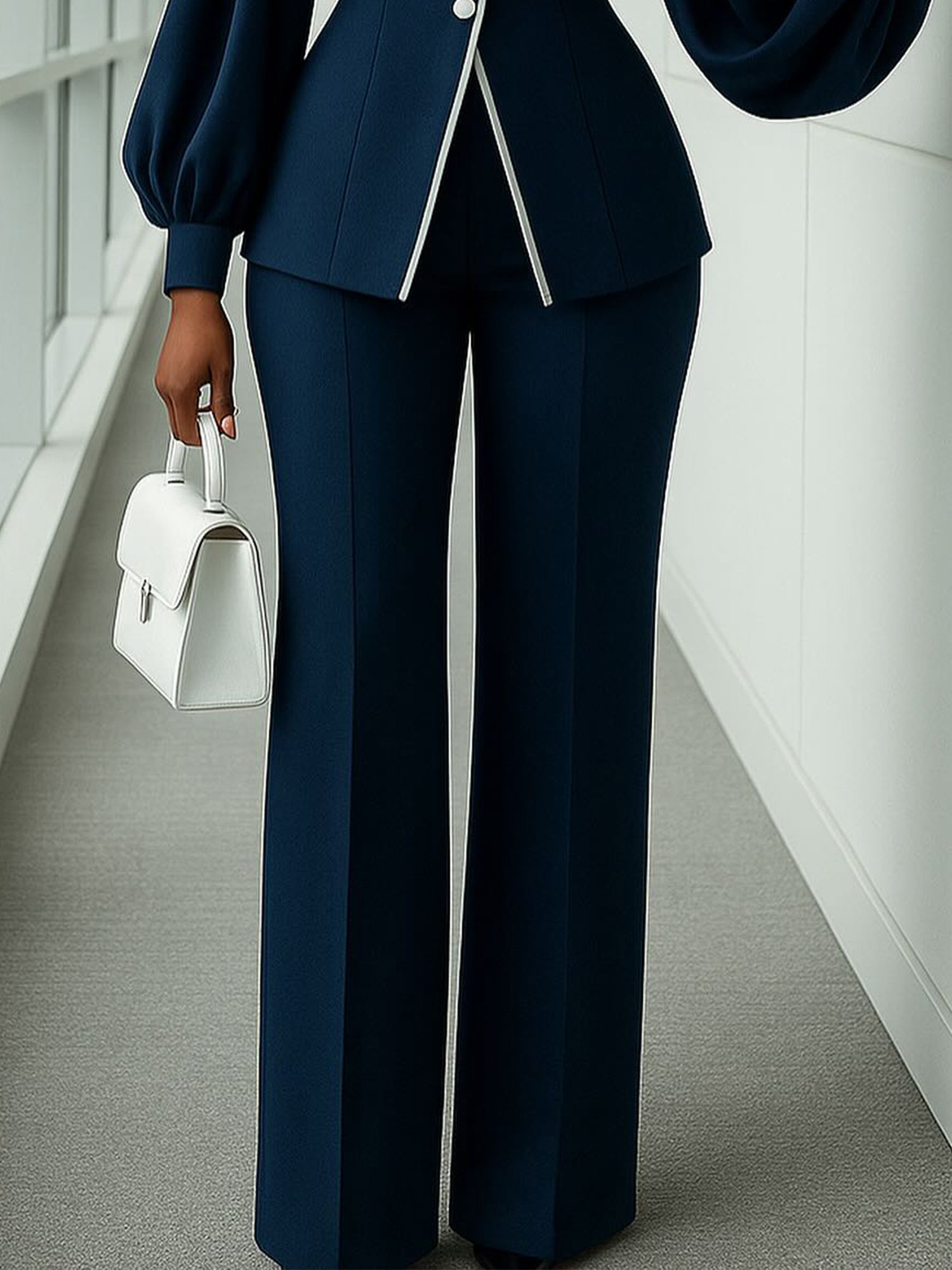 Urban Plain Fashion  Straight Pants