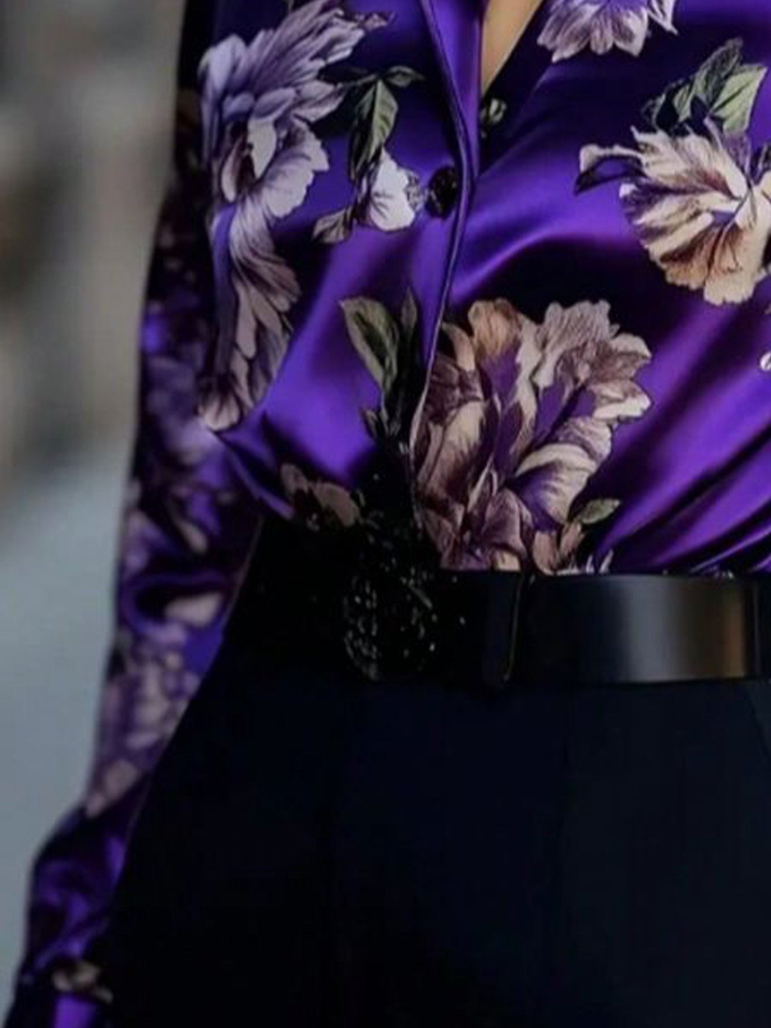 Urban Floral Printing Shirt Collar Shirt