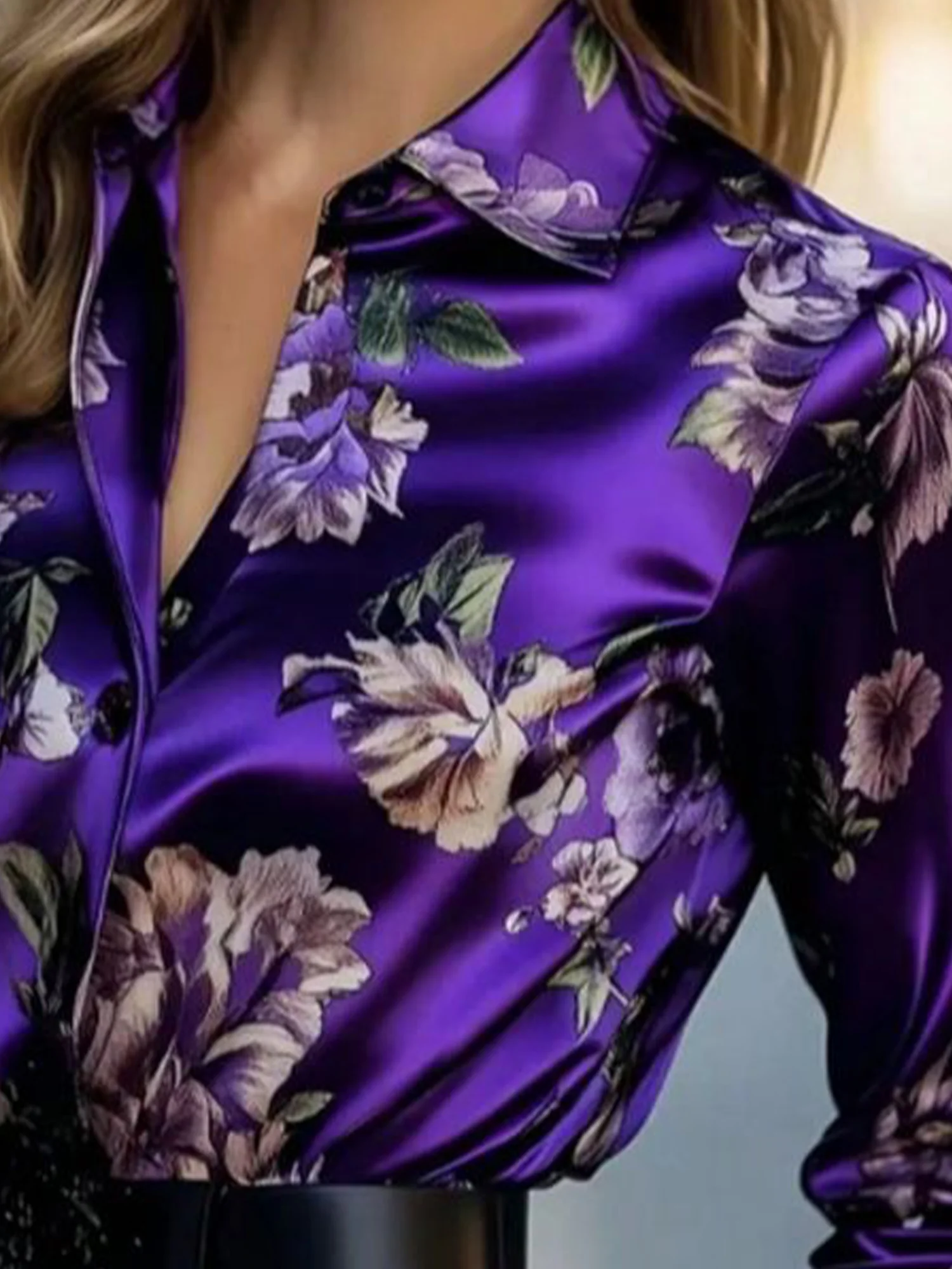 Urban Floral Printing Shirt Collar Shirt