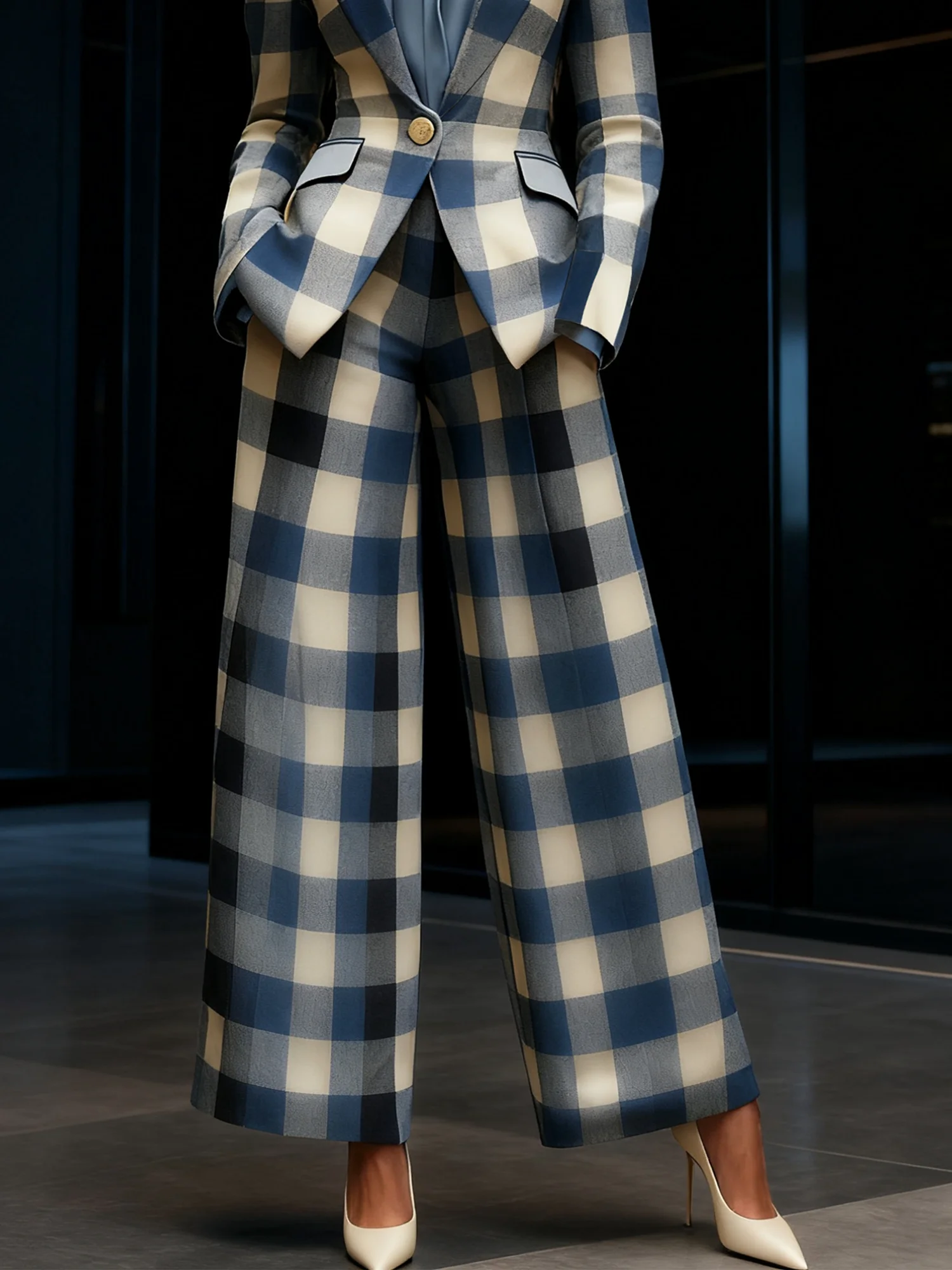Urban Plaid Straight Pants