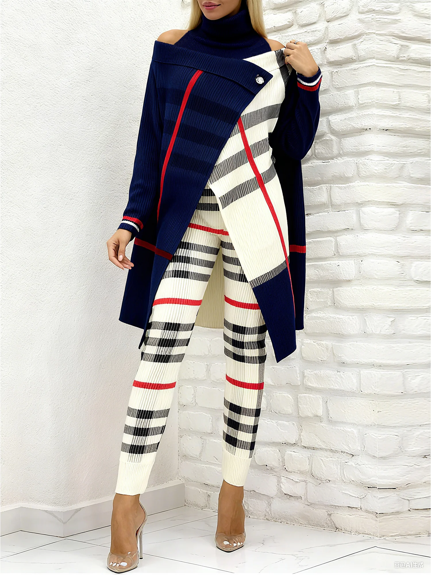 Casual Plaid Turtleneck Loosen Sweater