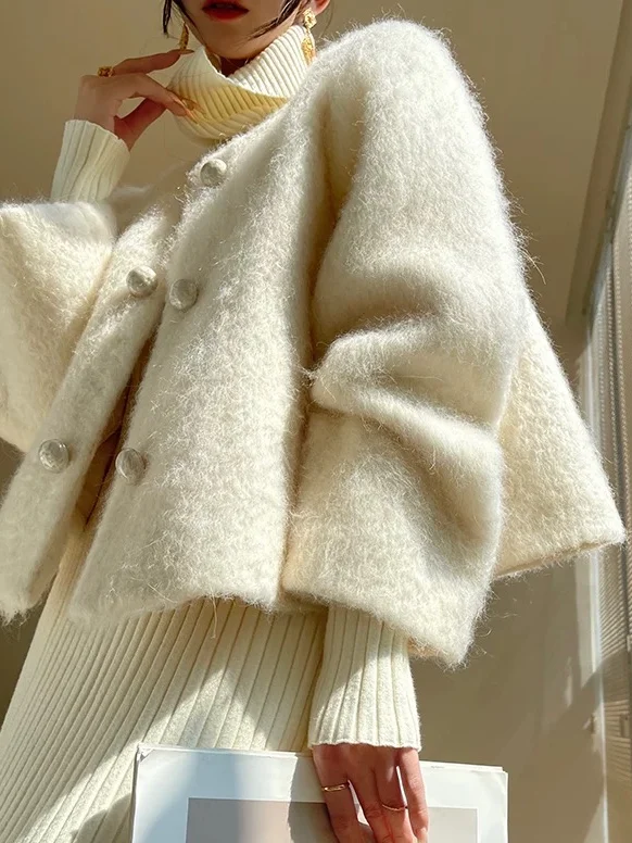 Urban Woolen Plain Front Button Coat