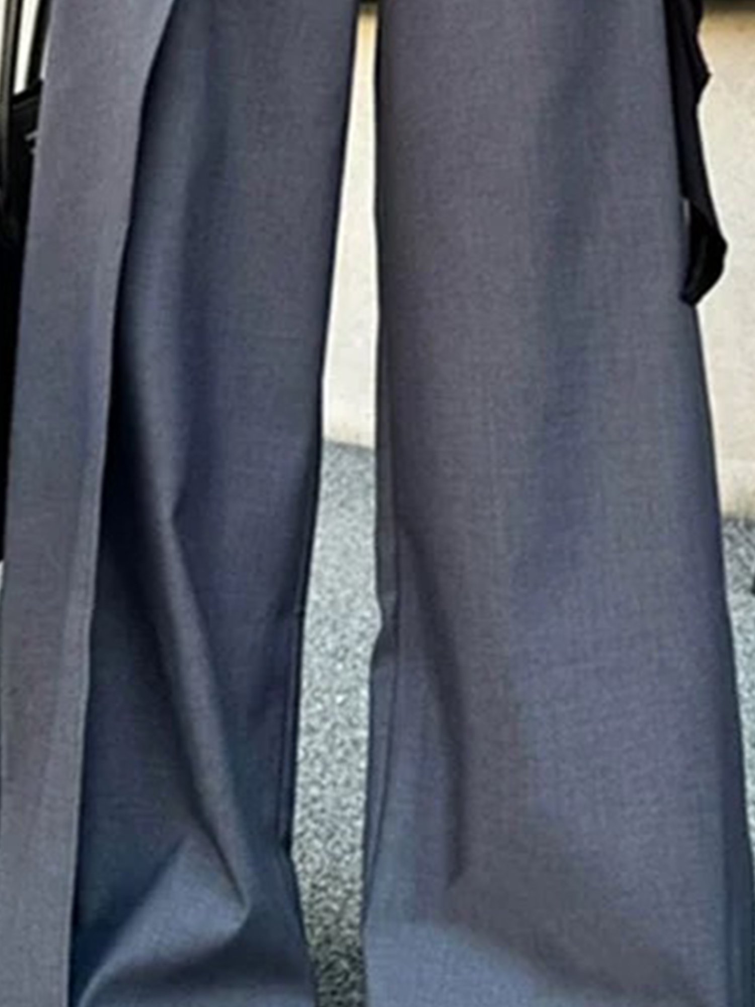 Urban Plain Folds Wide Leg Pants