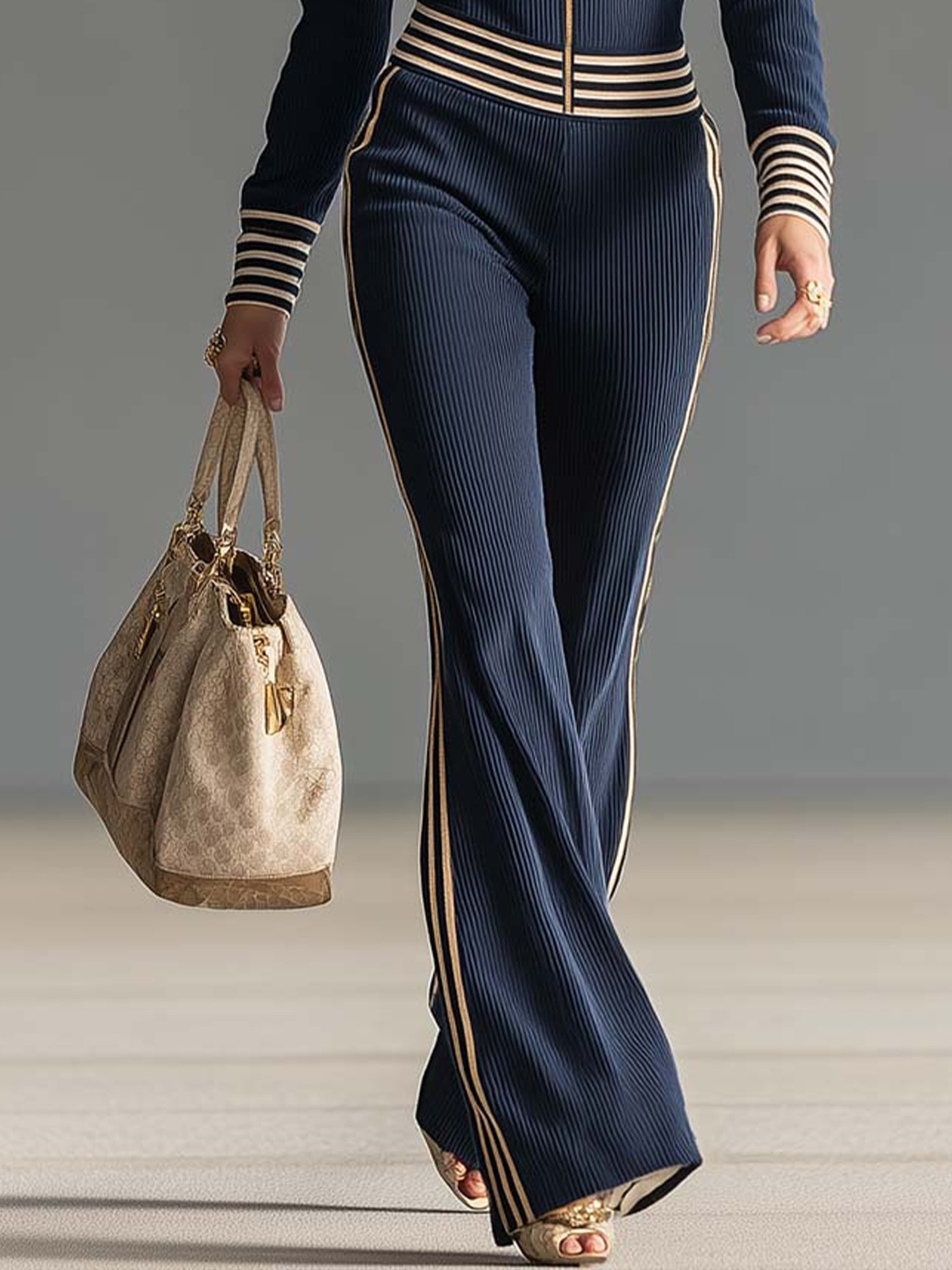 Casual  Zipper Plain Hoodie Binding Jumpsuit