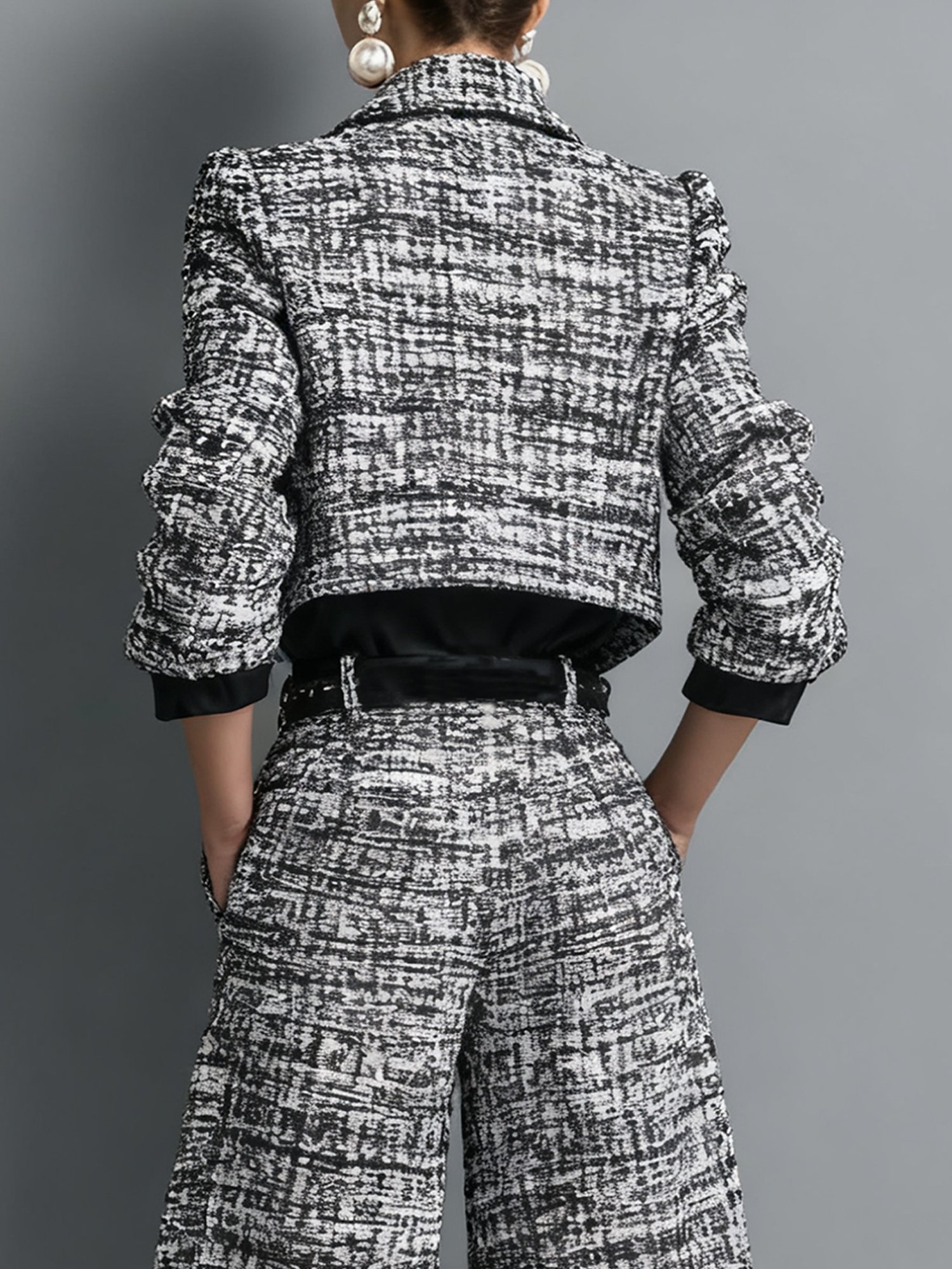 Urban Color Block Shawl Collar Jacket