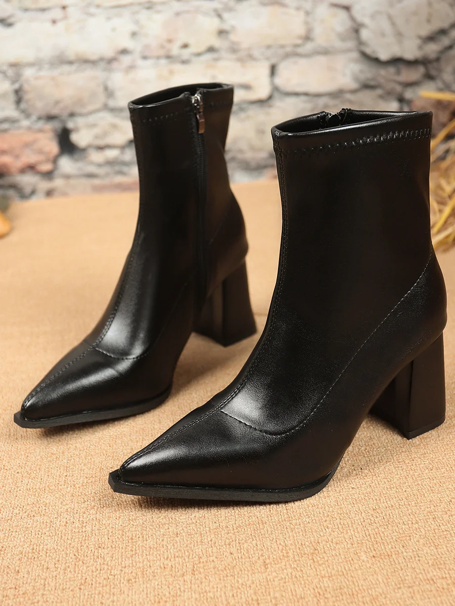 Urban Autumn Leather Plain Fashion Boots