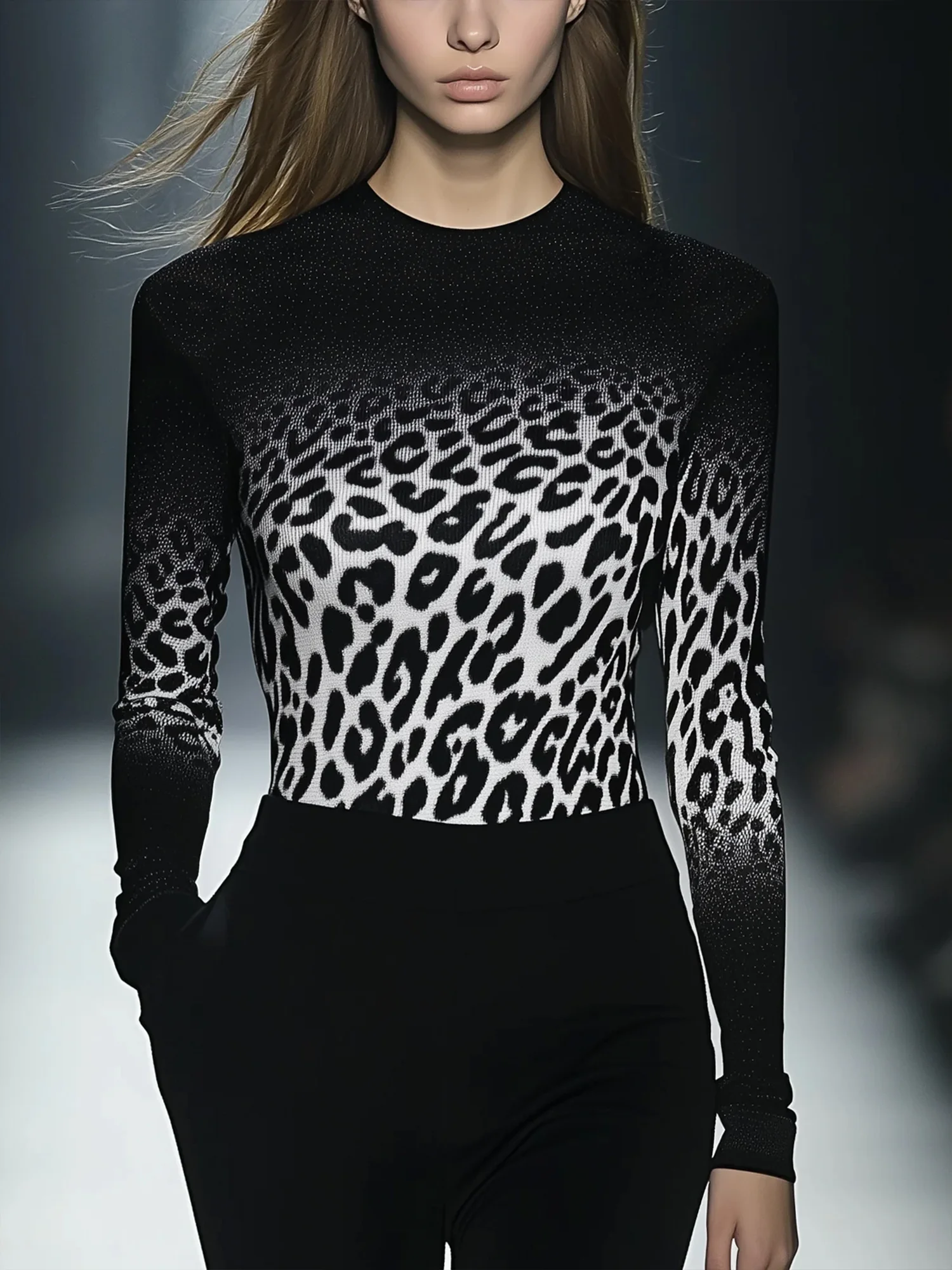Casual Leopard Printing Crew Neck T-shirt