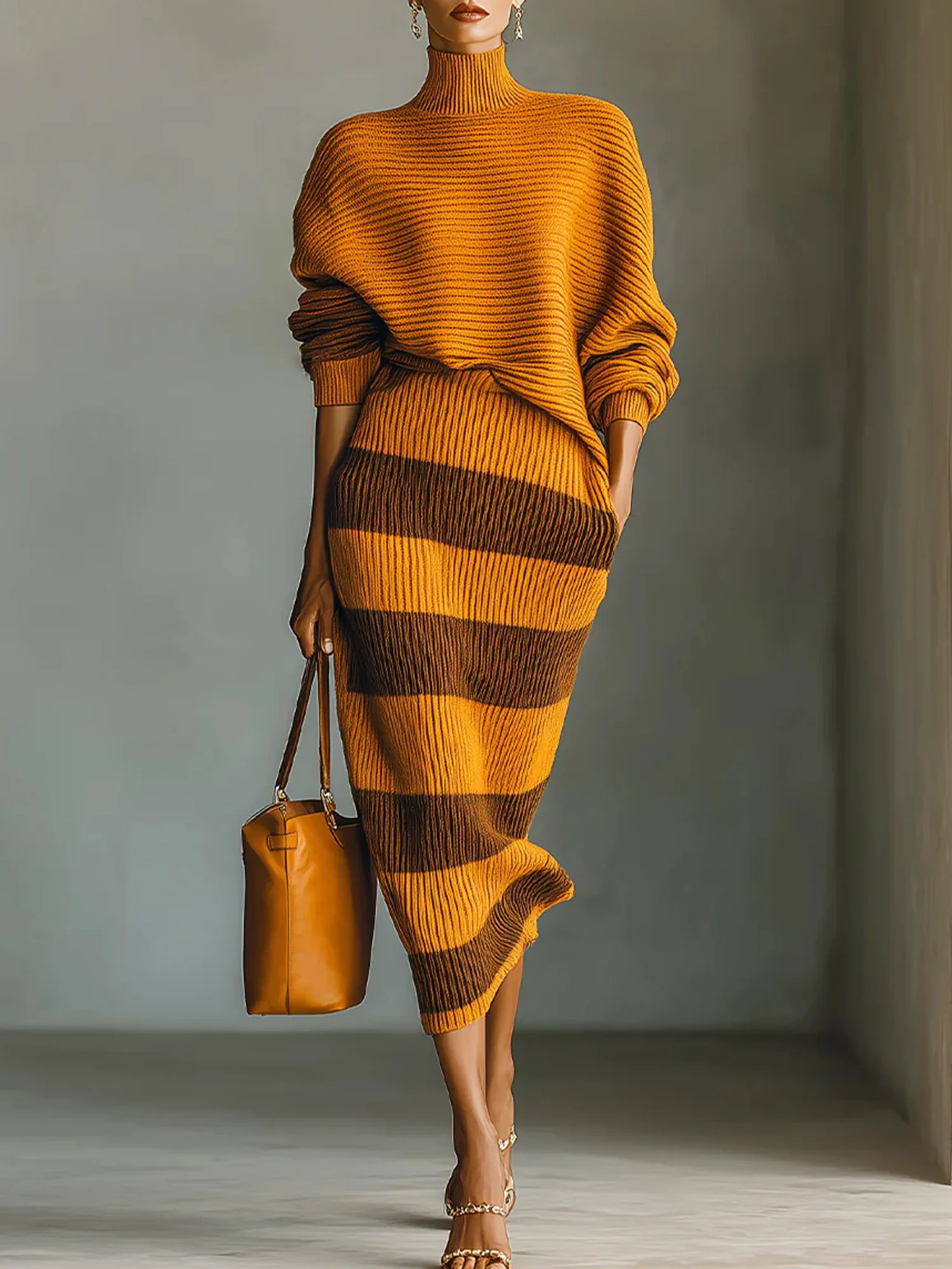 Urban Plain Turtleneck Loosen Sweater