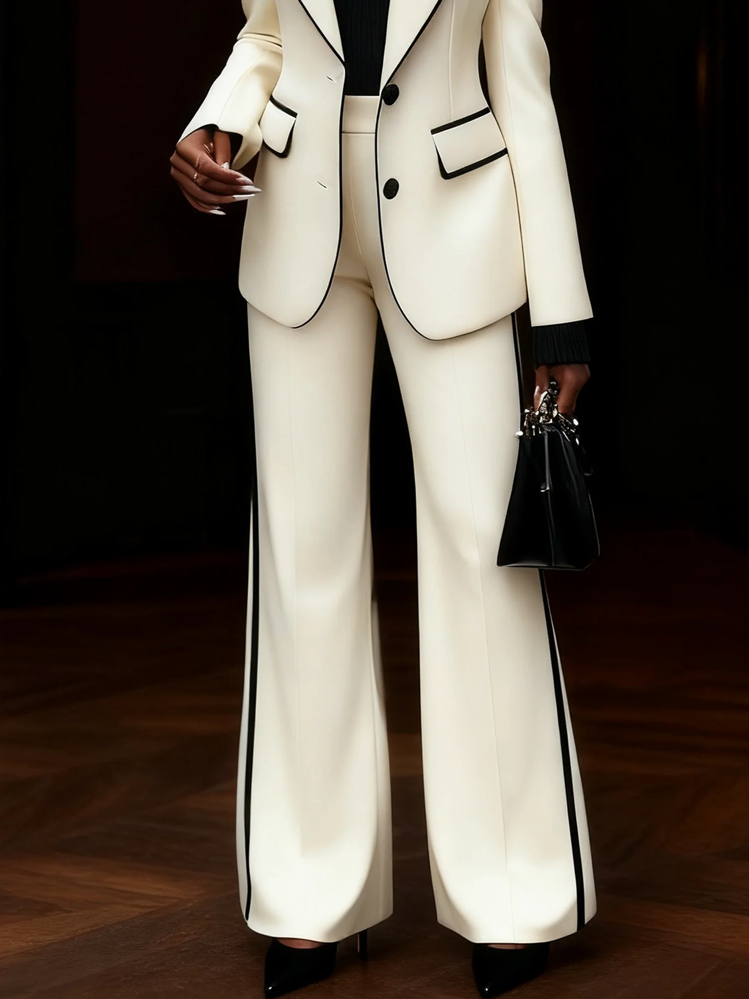 Urban Color Block Straight Pants