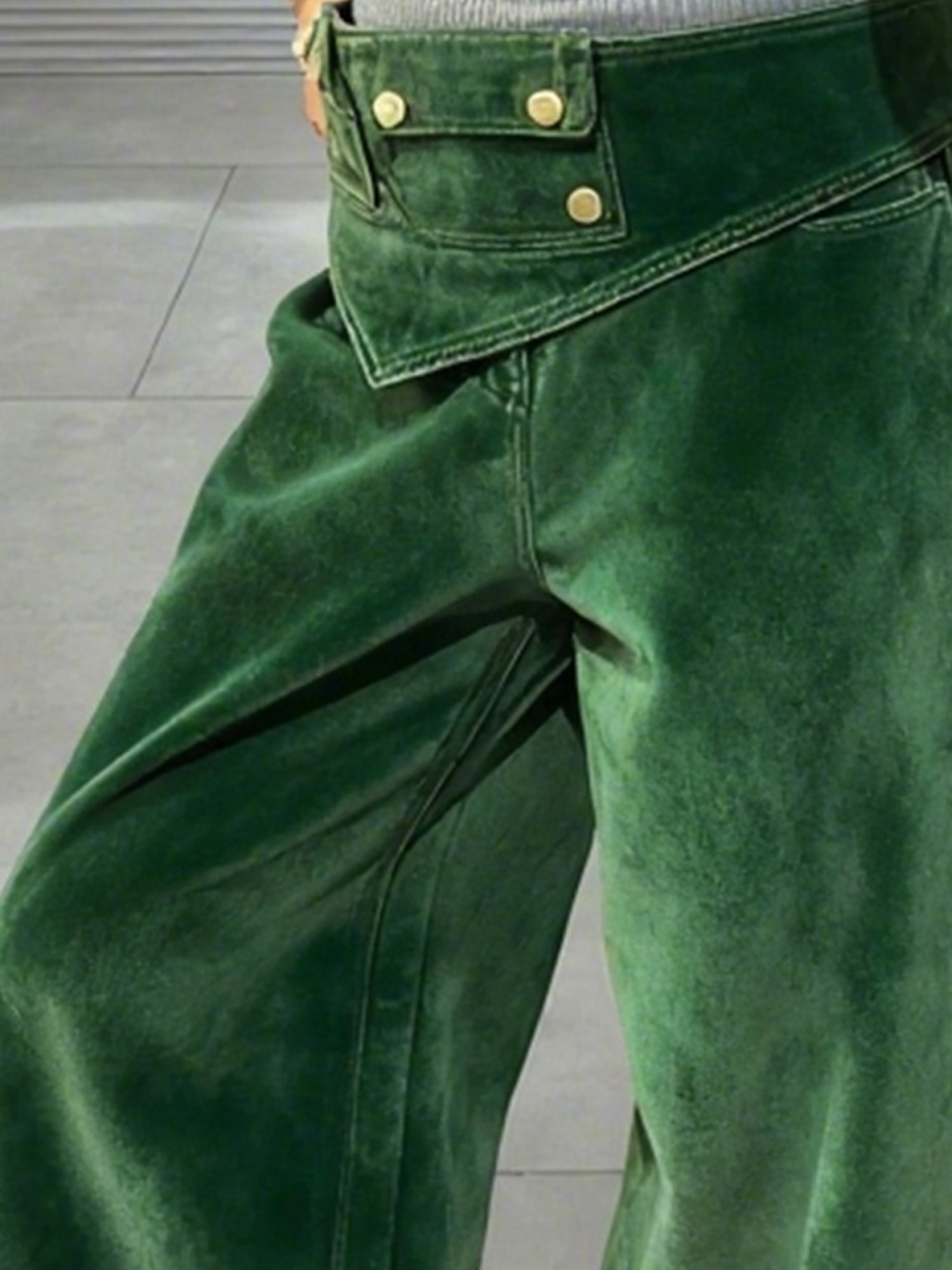 Casual Plain Asymmetric Wide Leg Pants With Belt