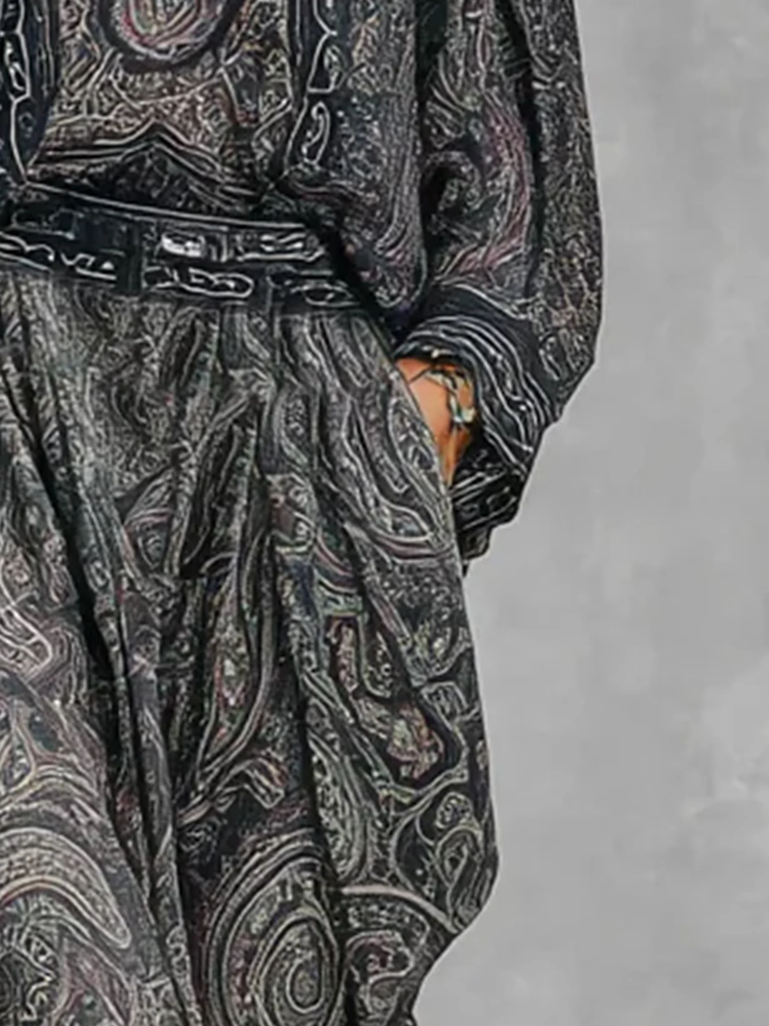 Casual Paisley Printing Ankle Banded Pants