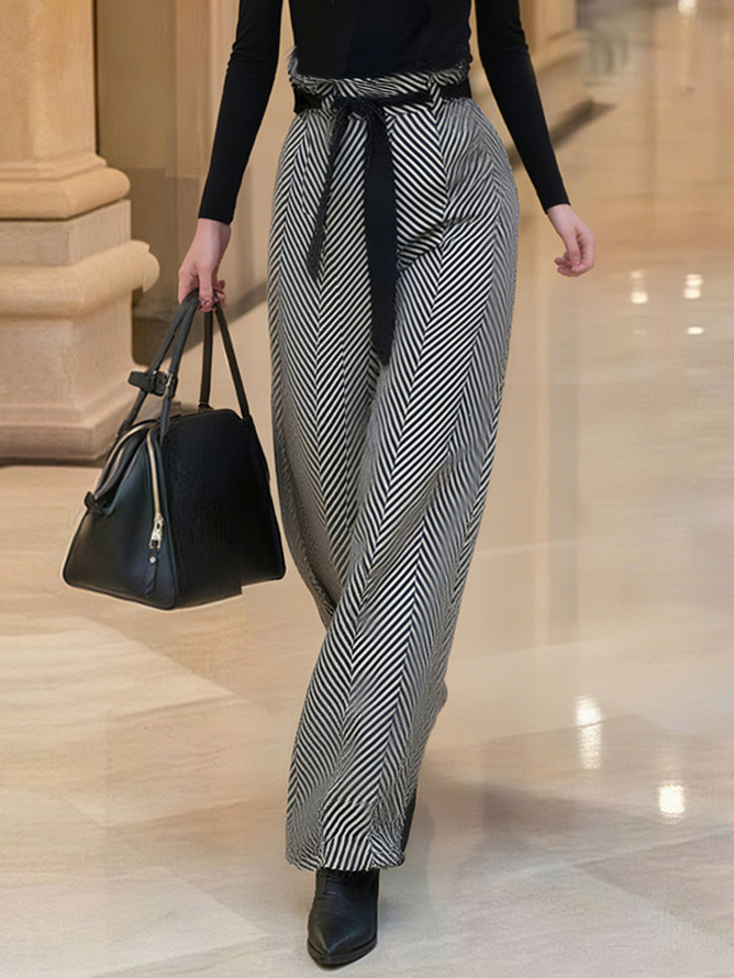 Plus Size Urban Herringbone Straight Pants