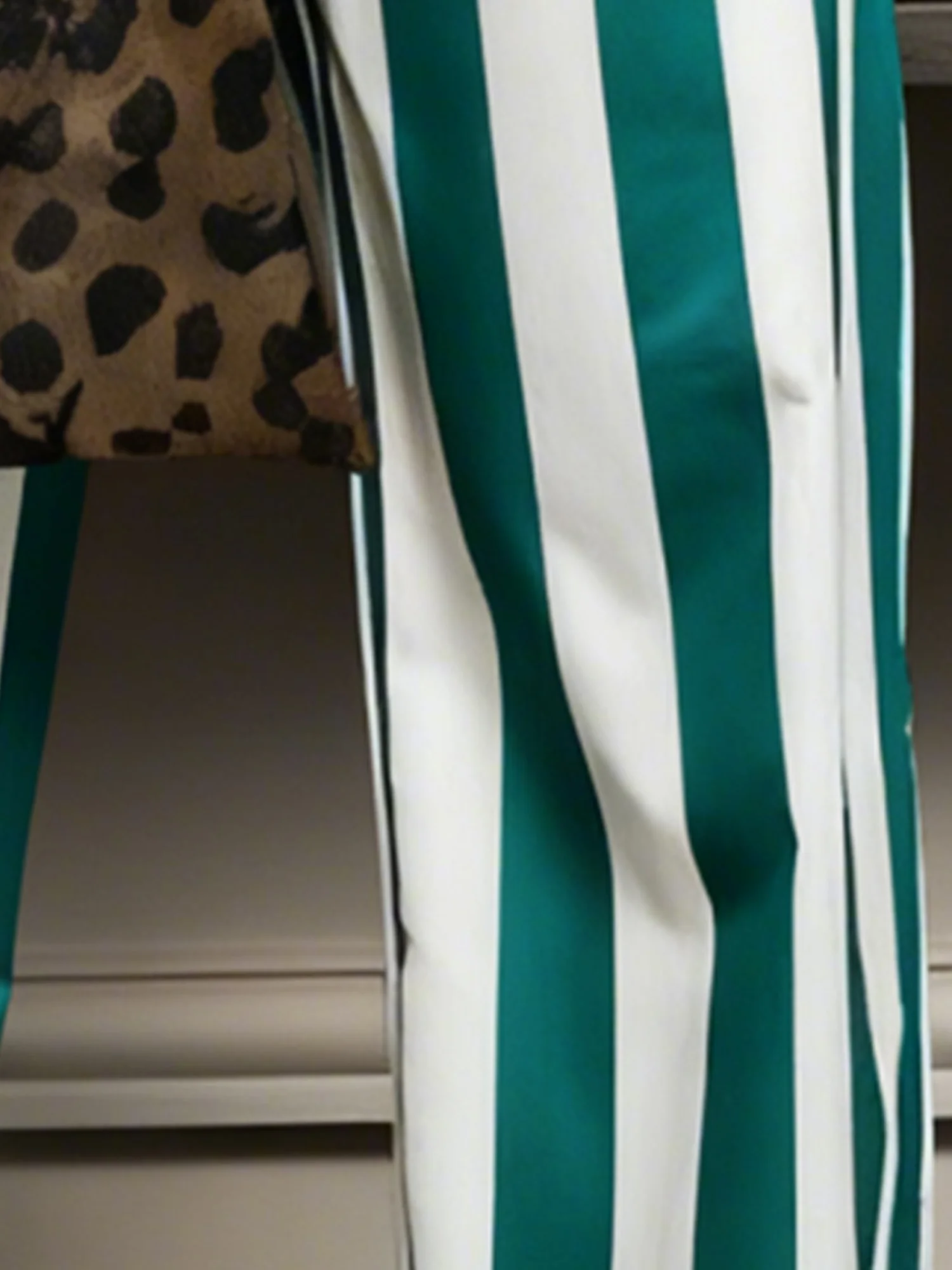 Casual Printing Striped Overall Bib Pants