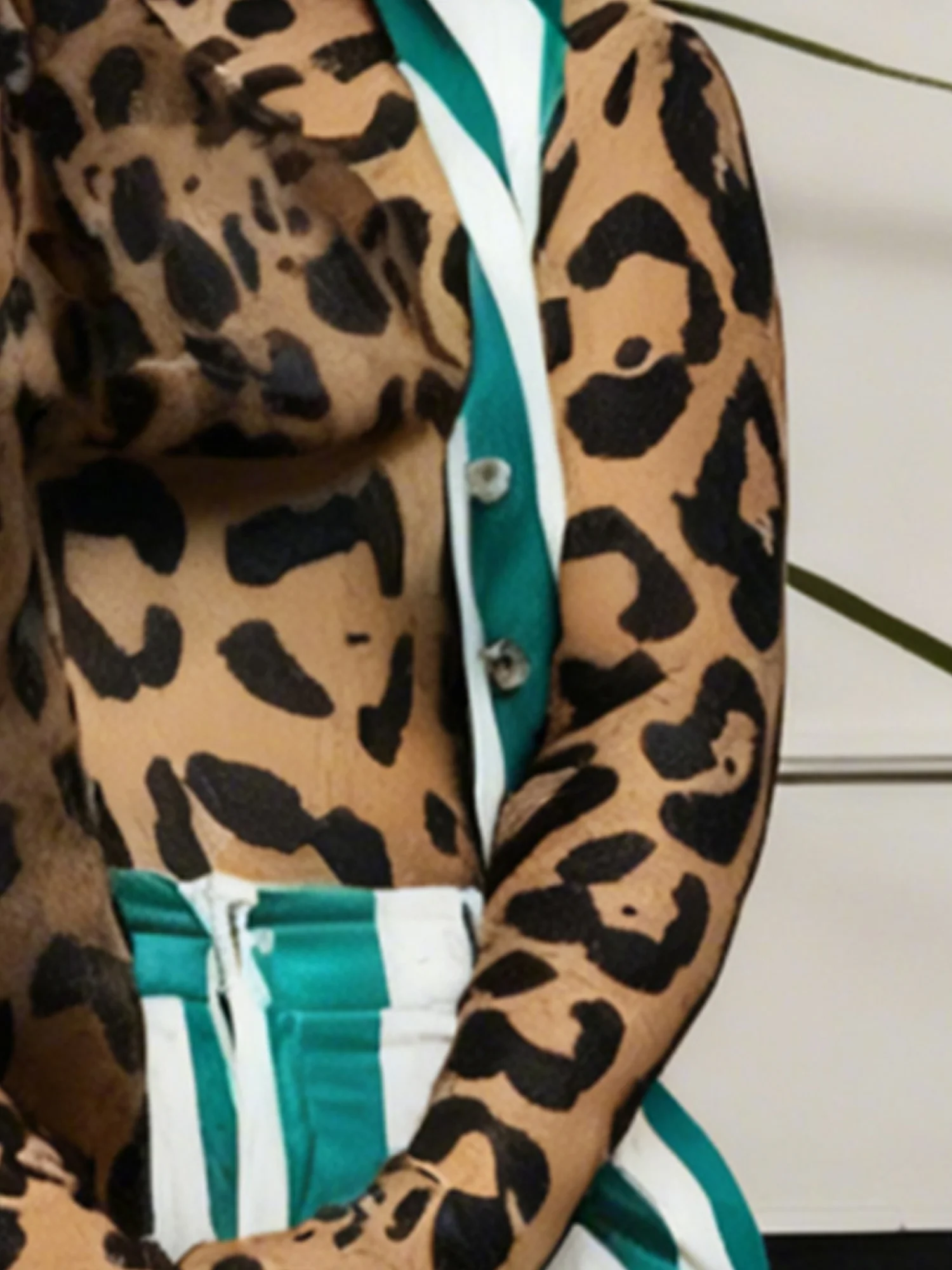 Casual Printing Striped Overall Bib Pants