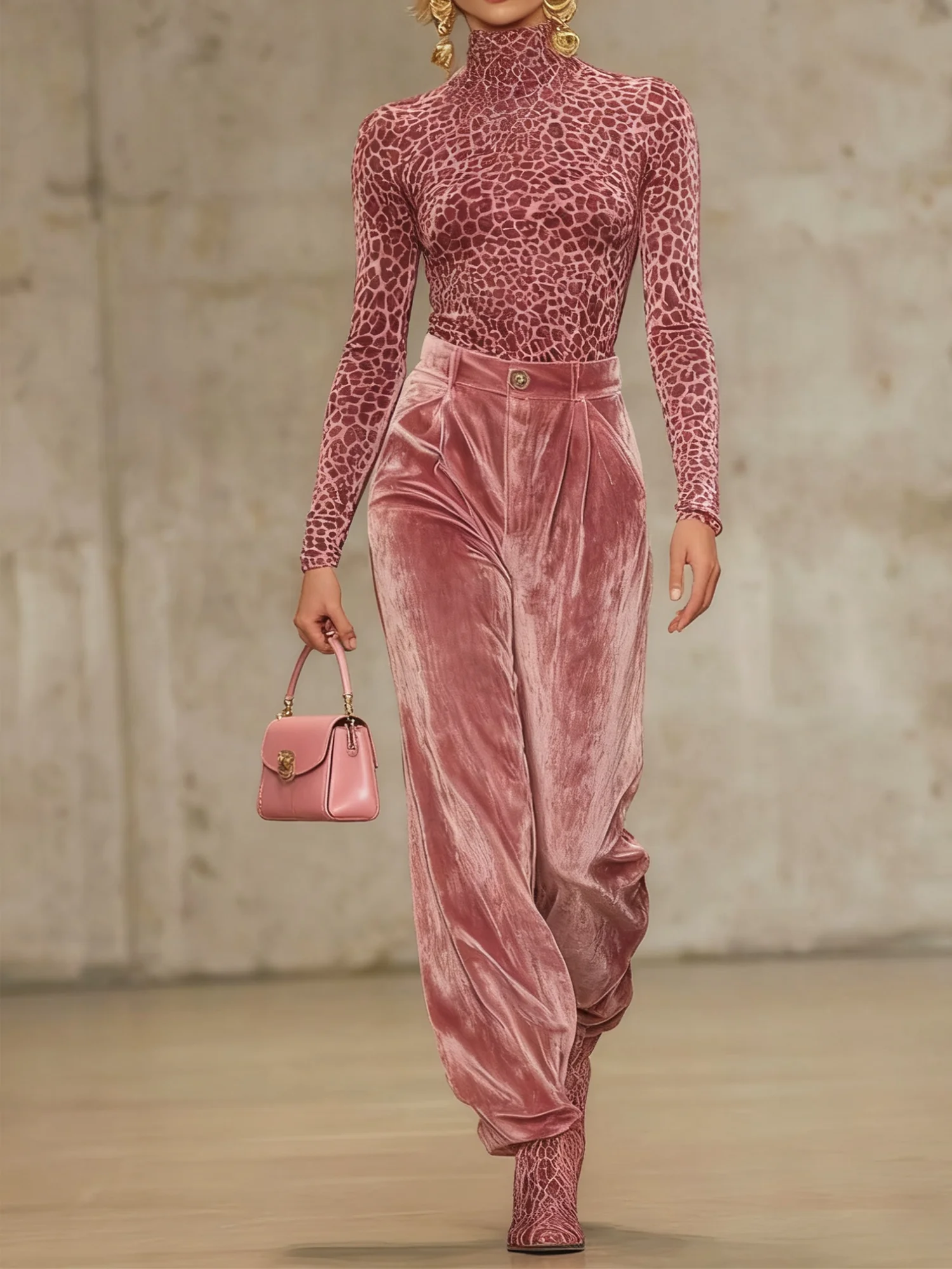 Urban Leopard Turtleneck T-shirt