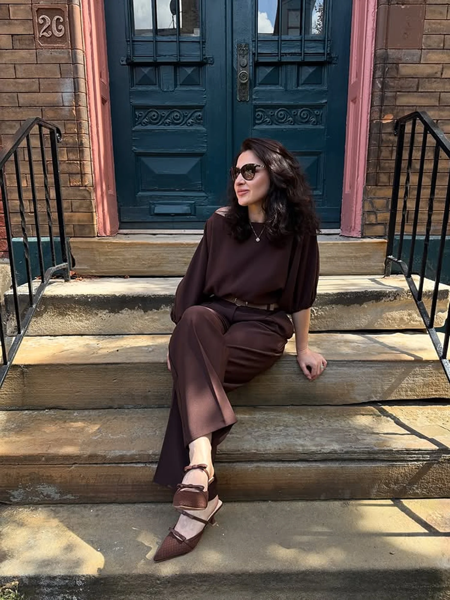 Urban Plain Irregular Craftsmanship One Shoulder Balloon Sleeve Blouse