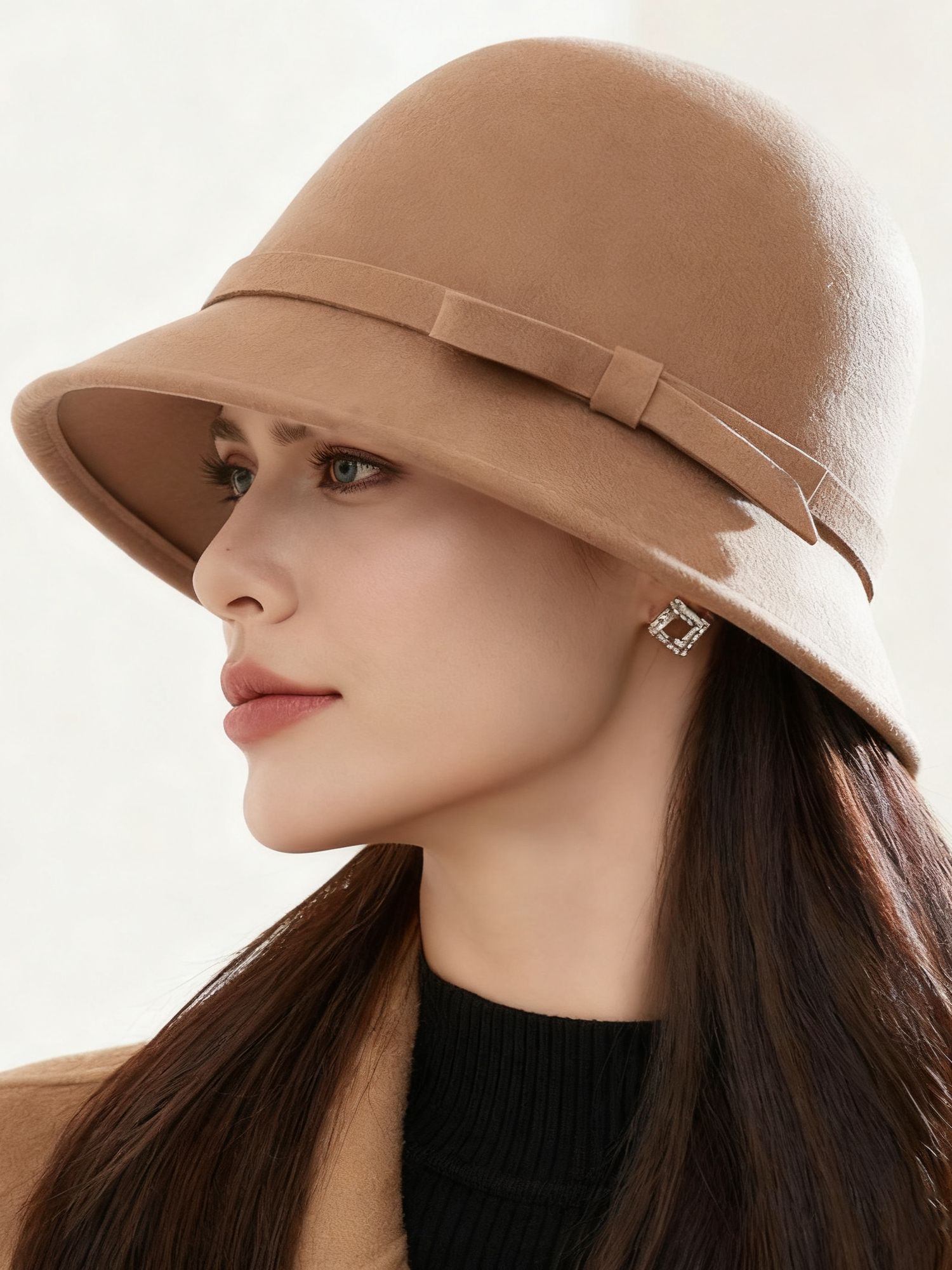 Winter woolen hat French style felt hat elegant small basin hat