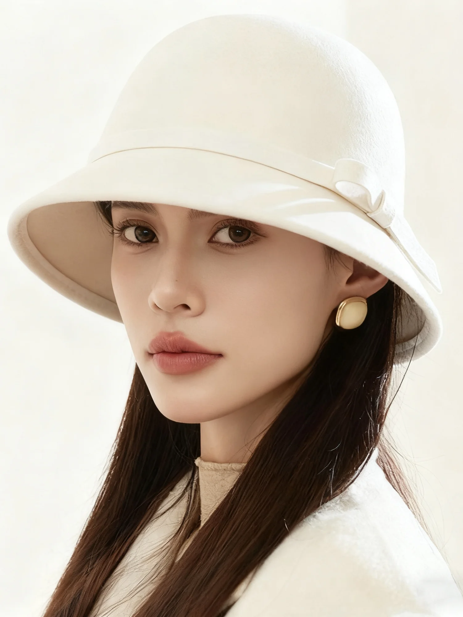 Winter woolen hat French style felt hat elegant small basin hat