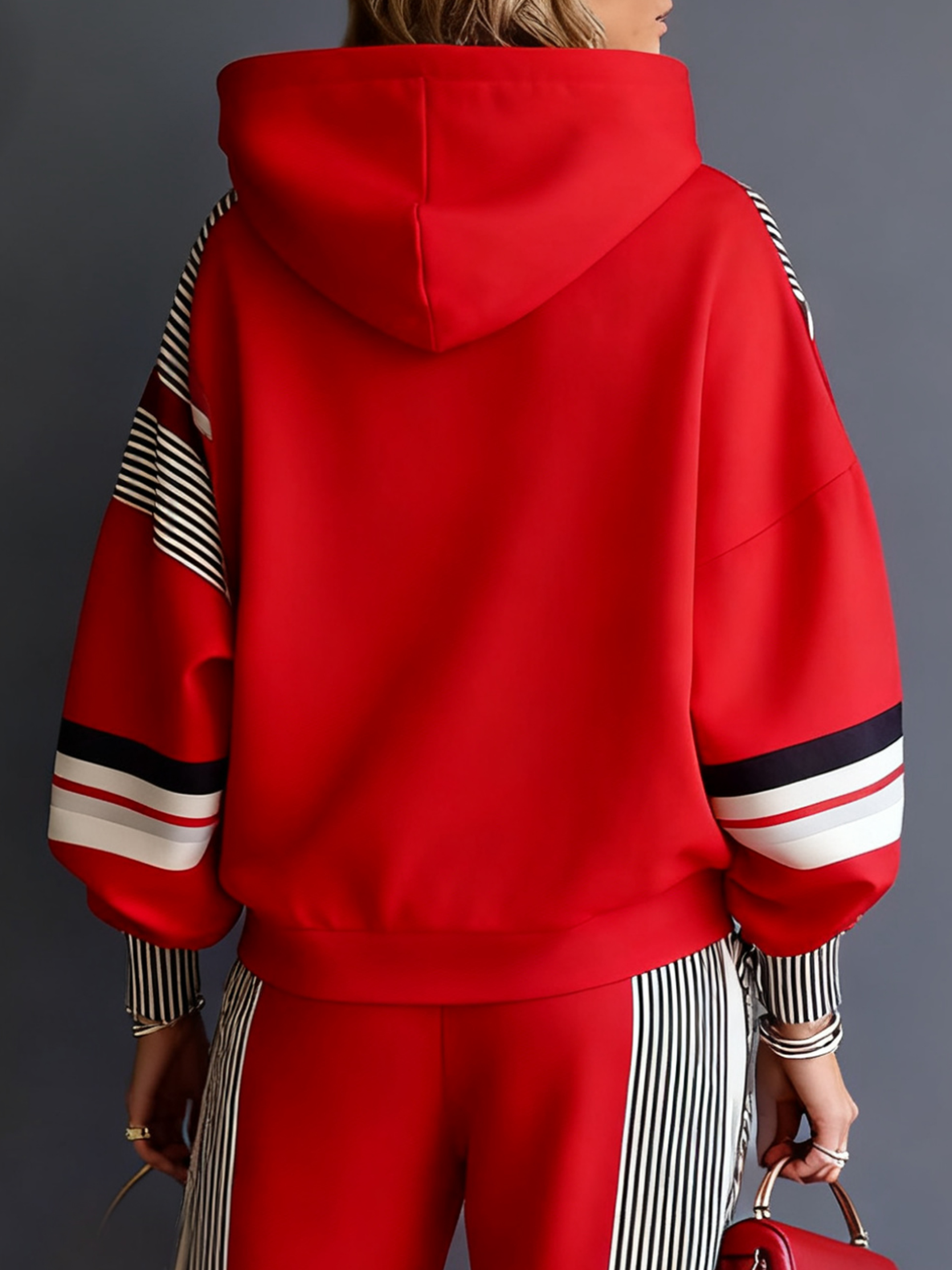 Urban Geometric Relaxed Fit Hoodie