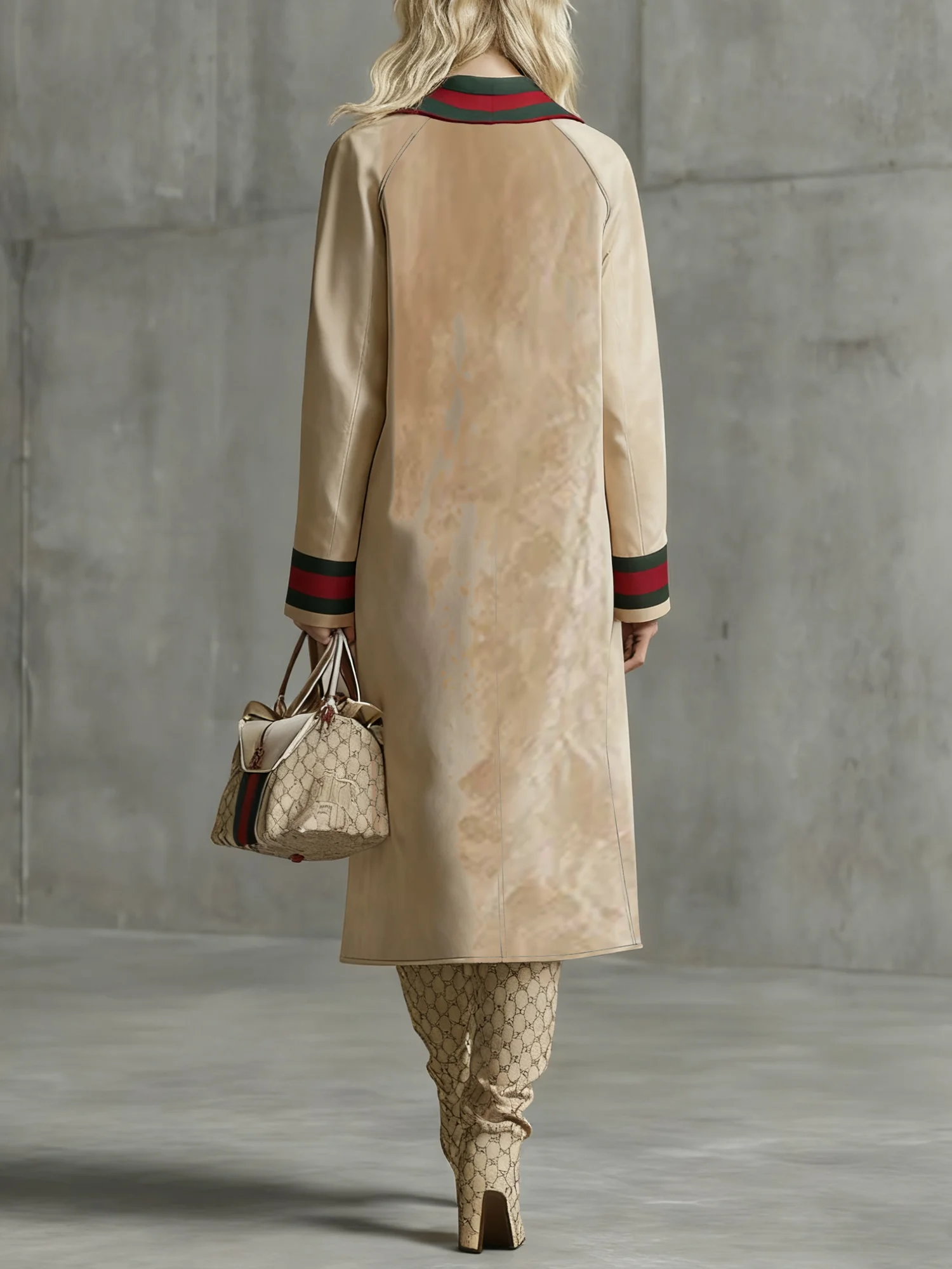 Urban Color Block Shirt Collar Coat