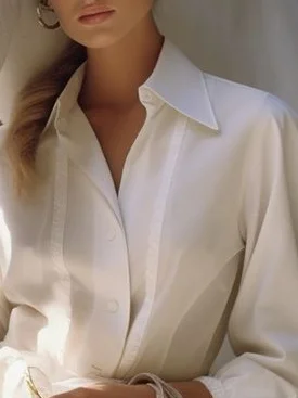 Cotton Urban Plain Lace Shirt