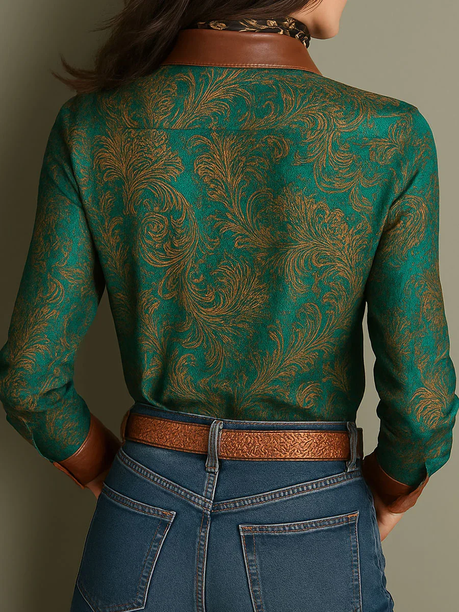 Urban Color Block Shirt Collar Shirt