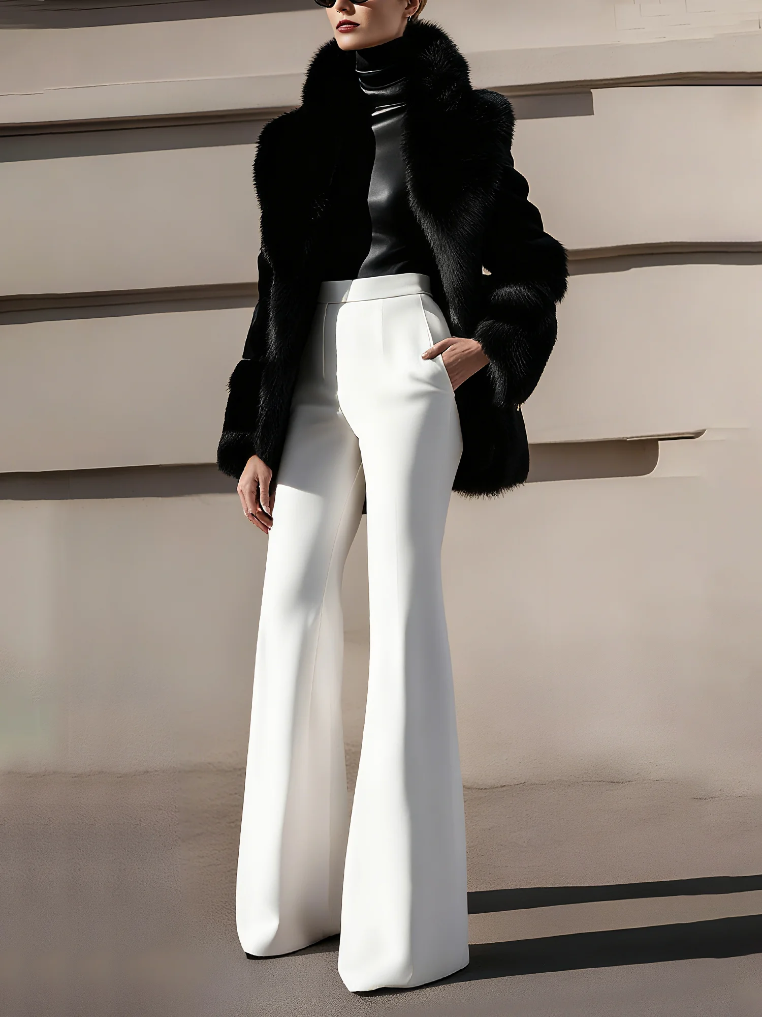 Urban Plain Lapel Collar Teddy Jacket