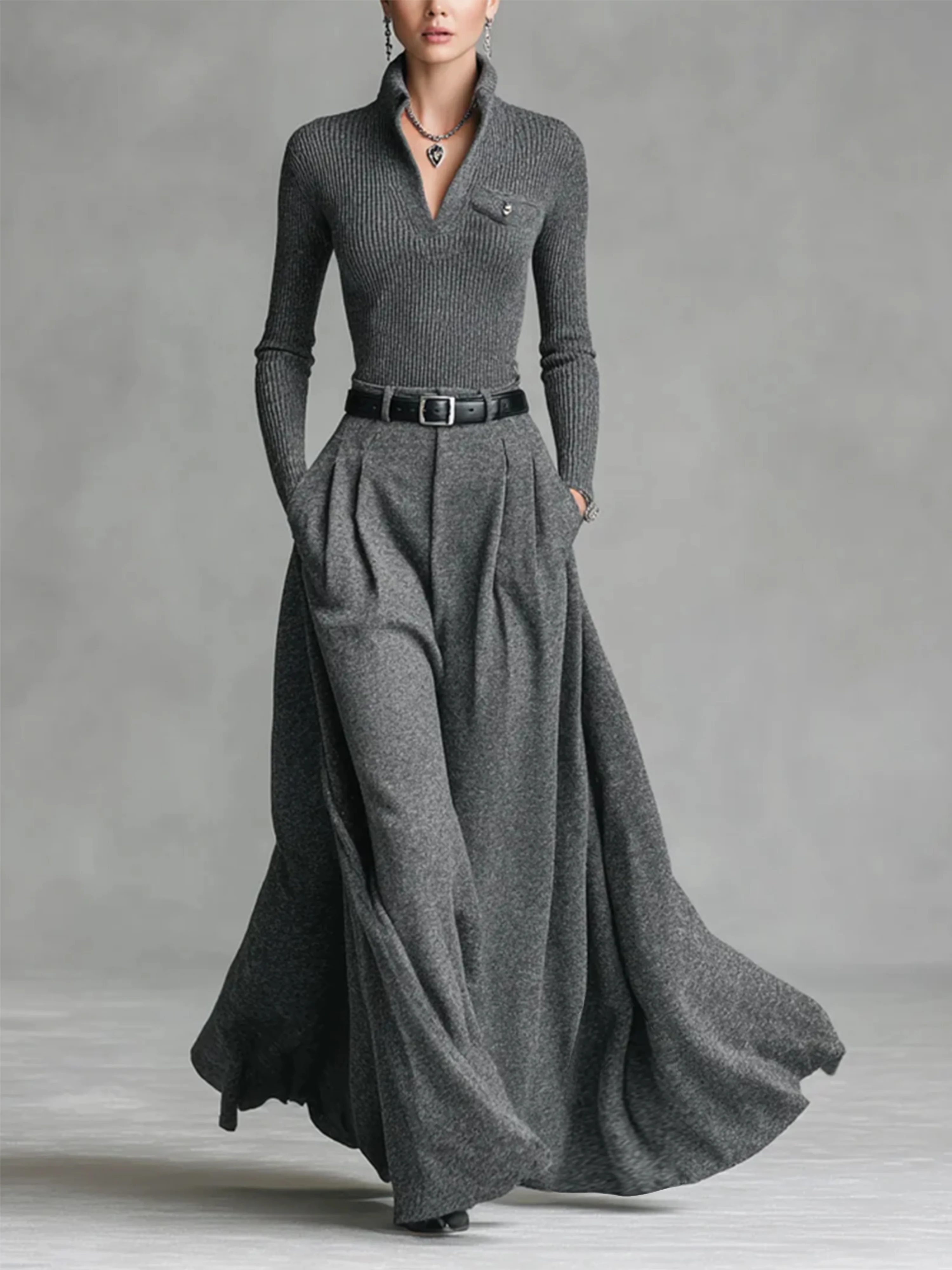 Yarn/Wool Yarn Casual Plain Buttoned Sweater