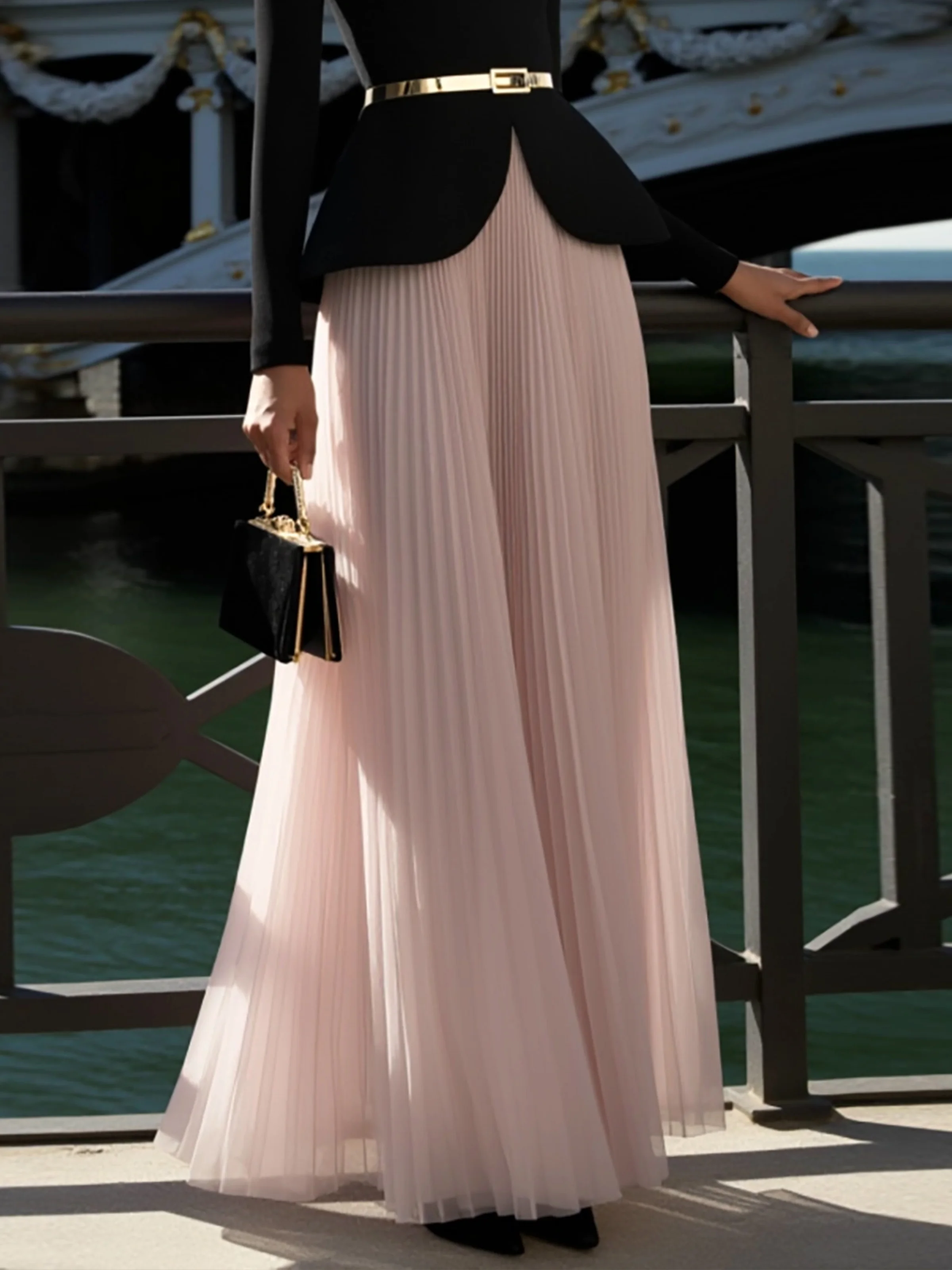 Elegant Plain Maxi Skirt