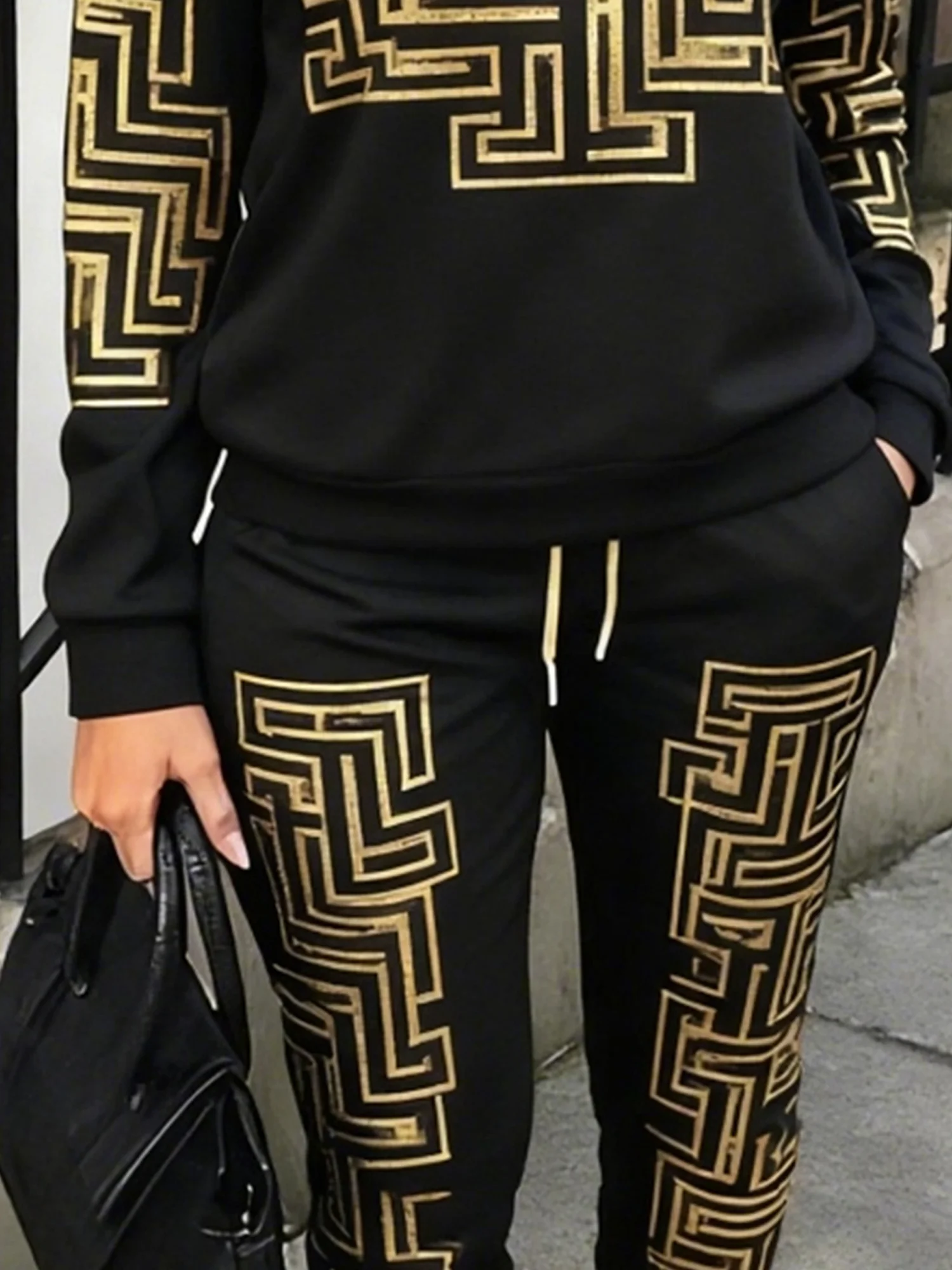 Casual Geometric Printing Slim Fit Pants