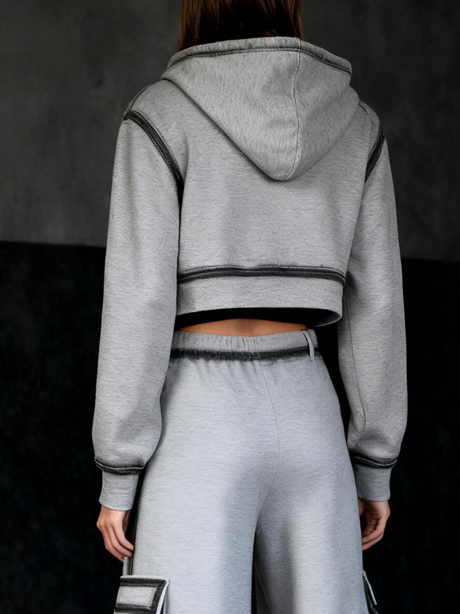 Casual Gradient Pattern Hooded Jacket