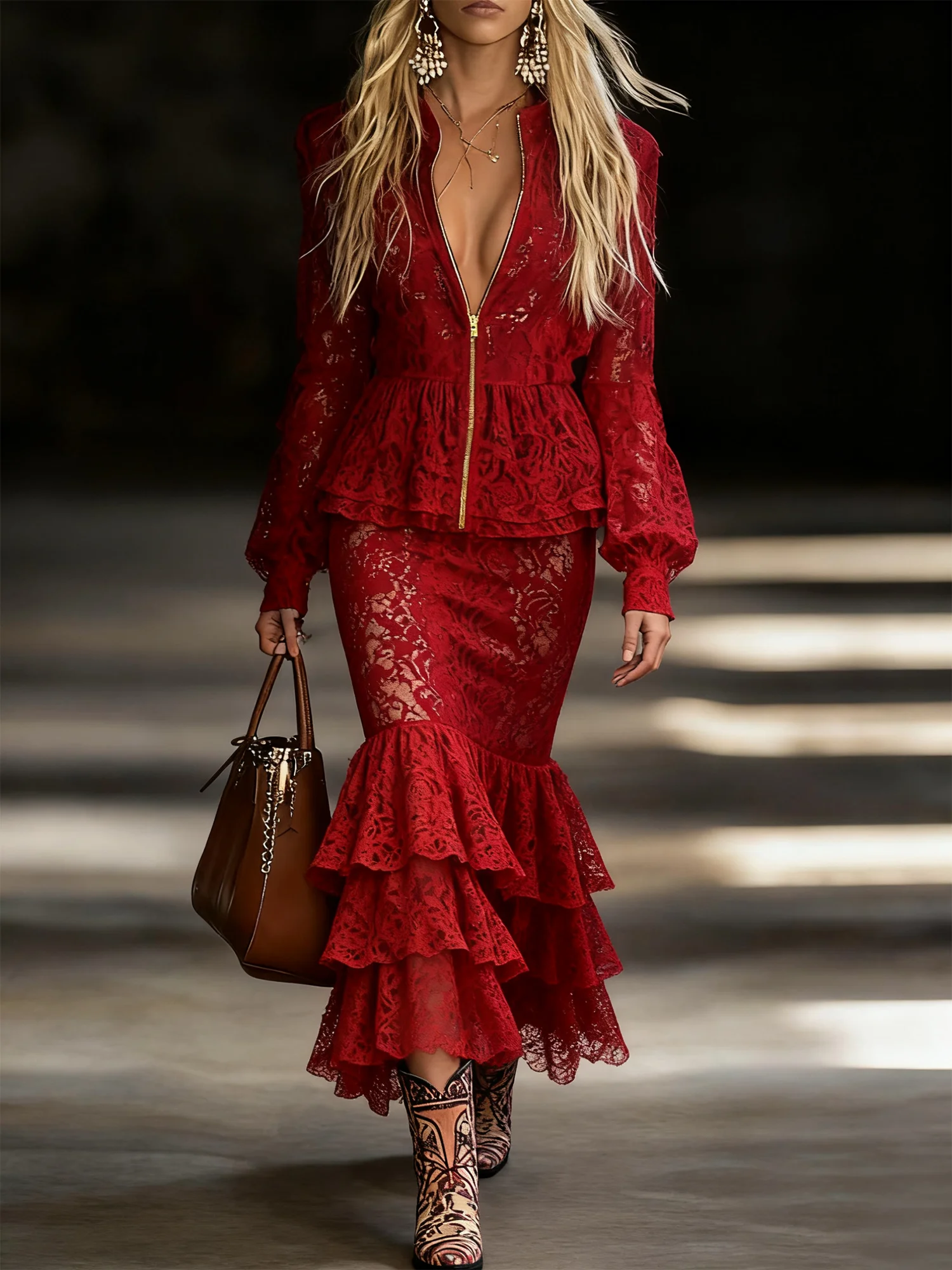 Elegant Folds Plain Midi Skirt