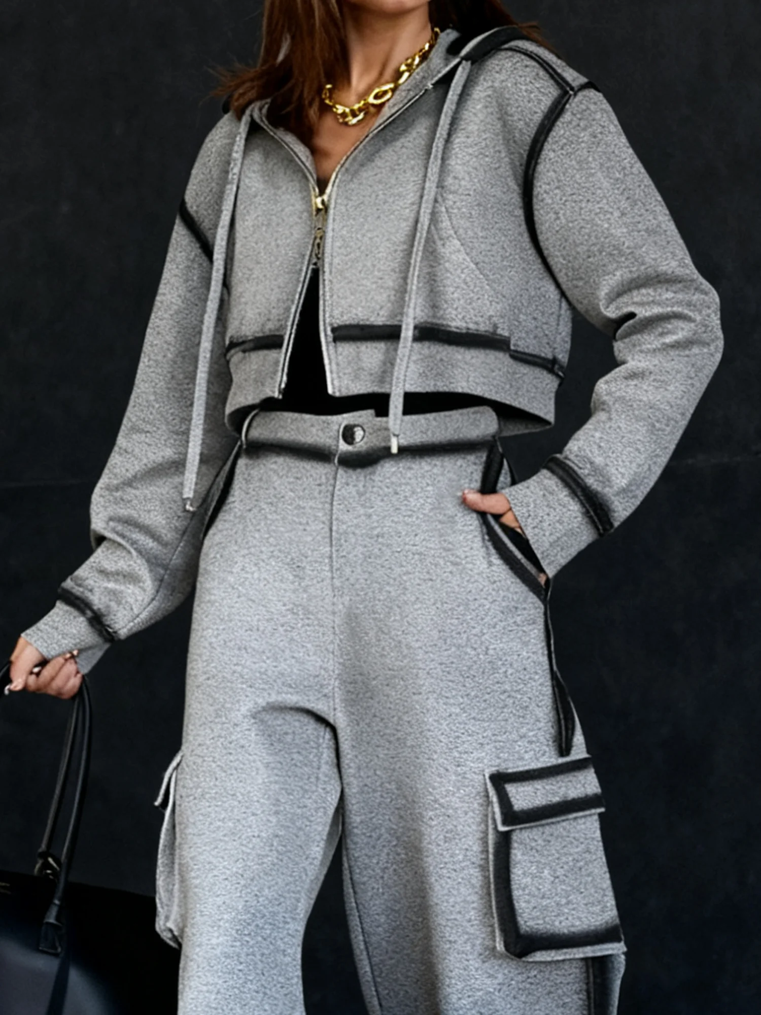 Casual Gradient Pattern Hooded Jacket