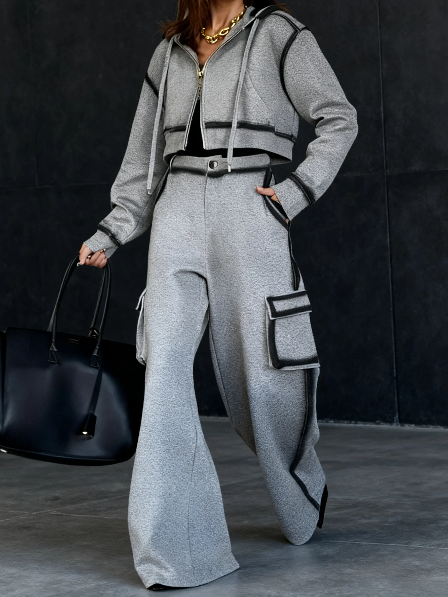 Casual Gradient Pattern Hooded Jacket