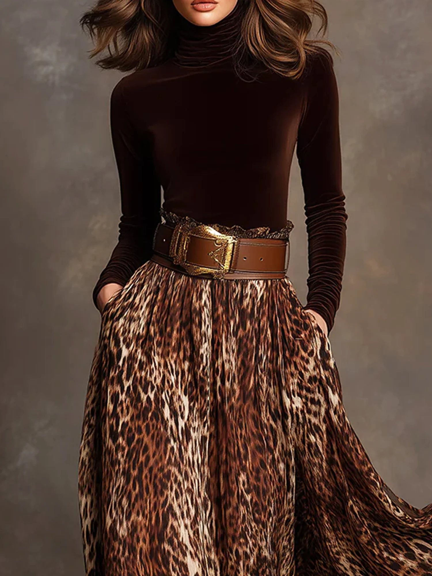 Velvet Urban Plain Turtleneck T-shirt