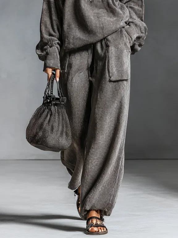 Casual Plain Straight Pants