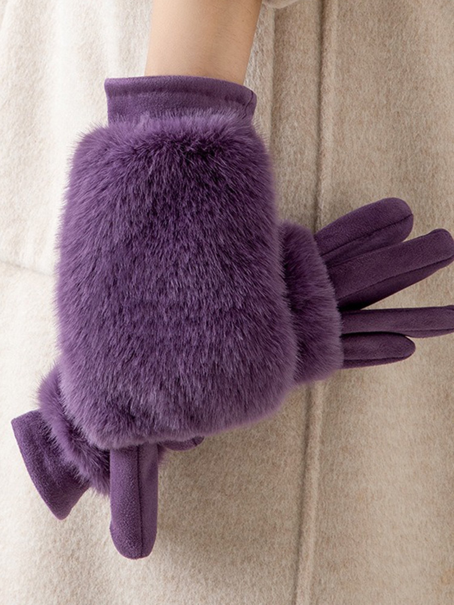 Urban Plain Fur Gloves