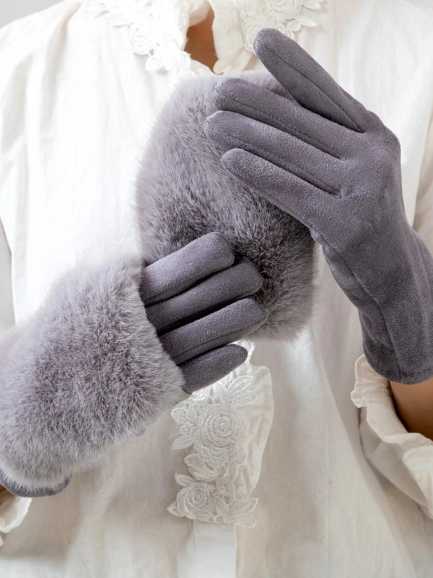 Urban Plain Fur Gloves