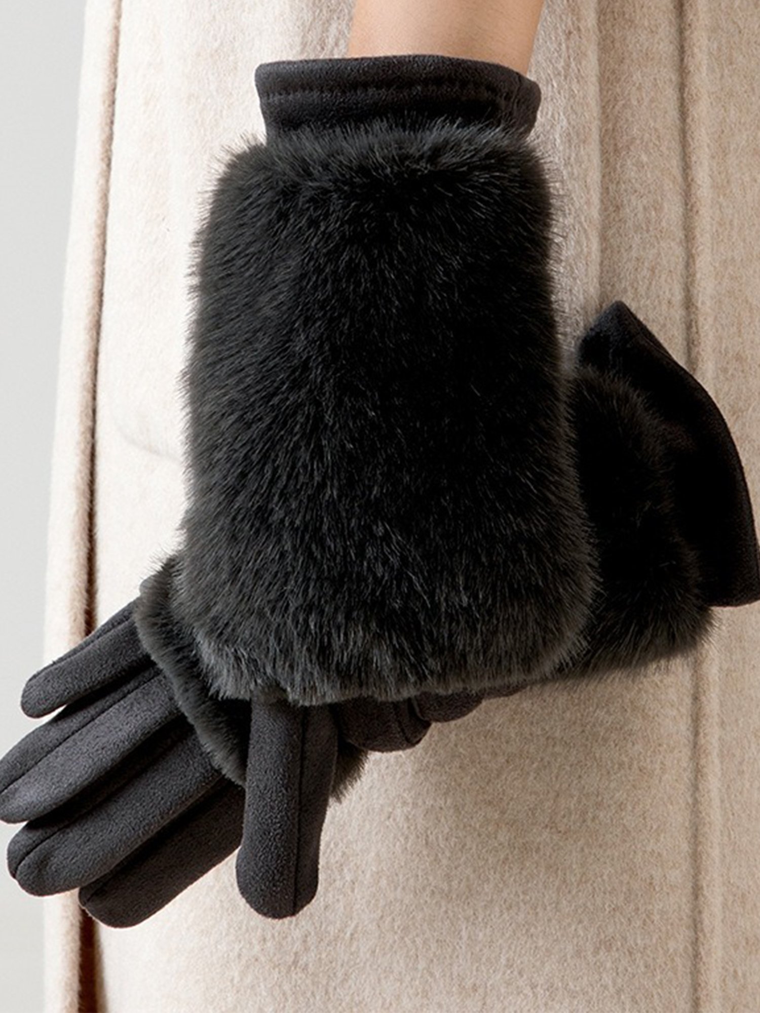 Urban Plain Fur Gloves